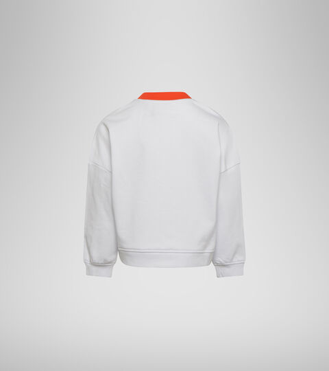 JG. SWEATSHIRT CREW LOGO MANIA, OPTICAL WHITE Crew-neck sweatshirt - Girls JG. SWEATSHIRT CREW LOGO MANIA OPTICAL WHITE - Diadora