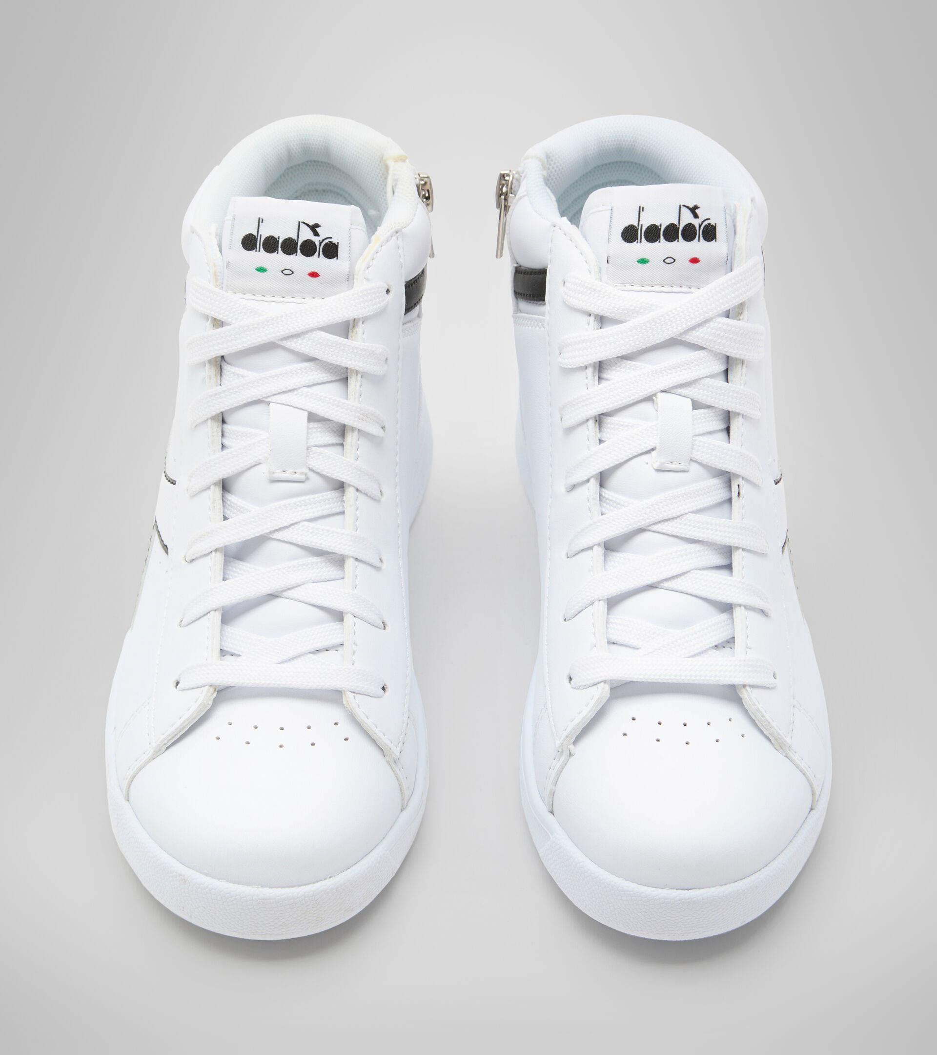 Sports shoes - Youth 8-16 years GAME P HIGH GS WHITE/WHITE/BLACK - Diadora