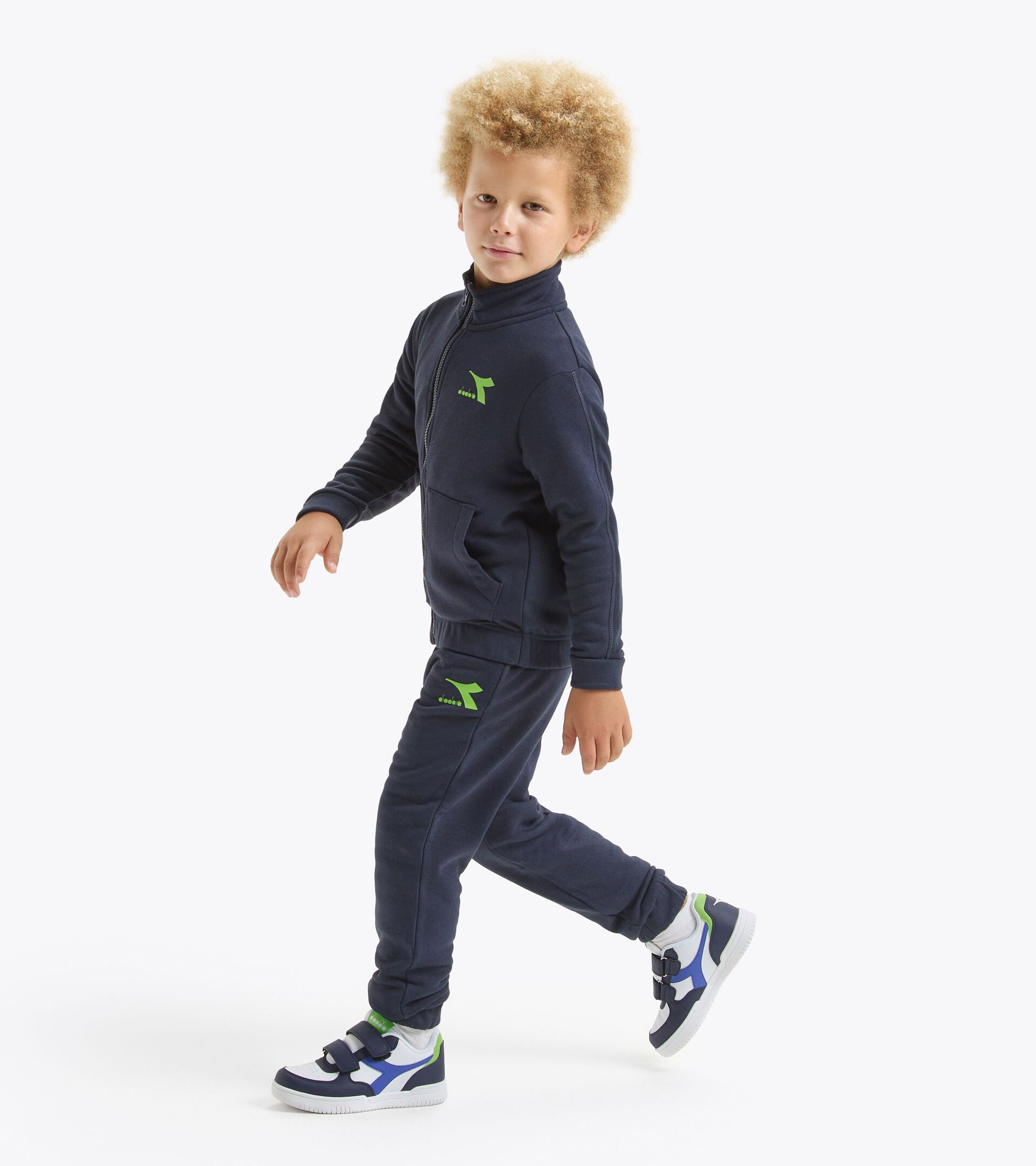 Sports set - Boy JB. TRACKSUIT FZ NEON CLASSIC NAVY - Diadora