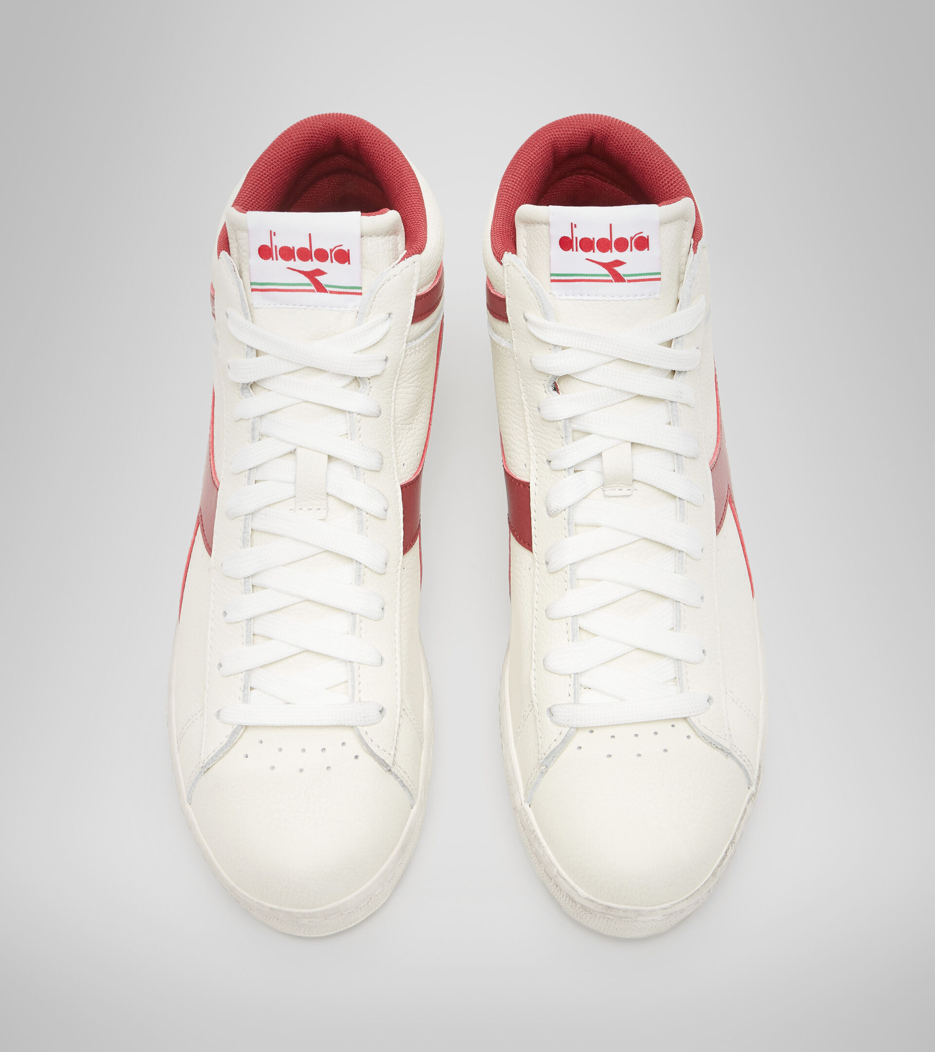 Footwear Sportswear UNISEX GAME L HIGH WAXED BIANCO/ROSSO PEPERONE Diadora