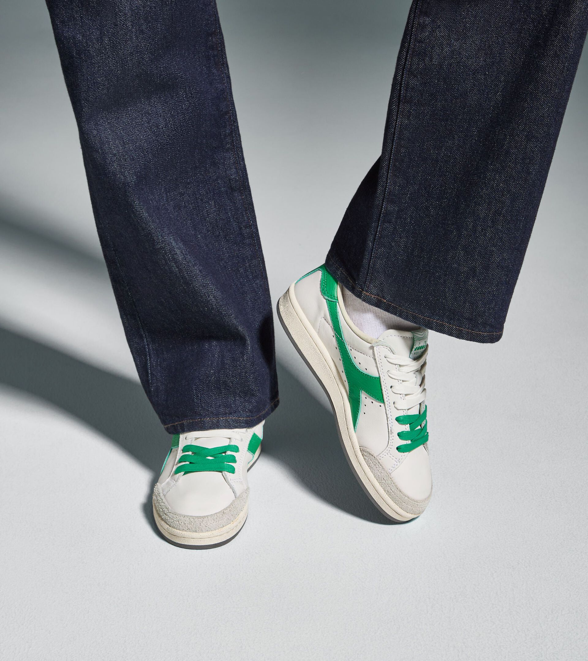 Heritage sneaker made from leather - All-gender PRESTIGE USED WHITE/PEAS CREAM - Diadora