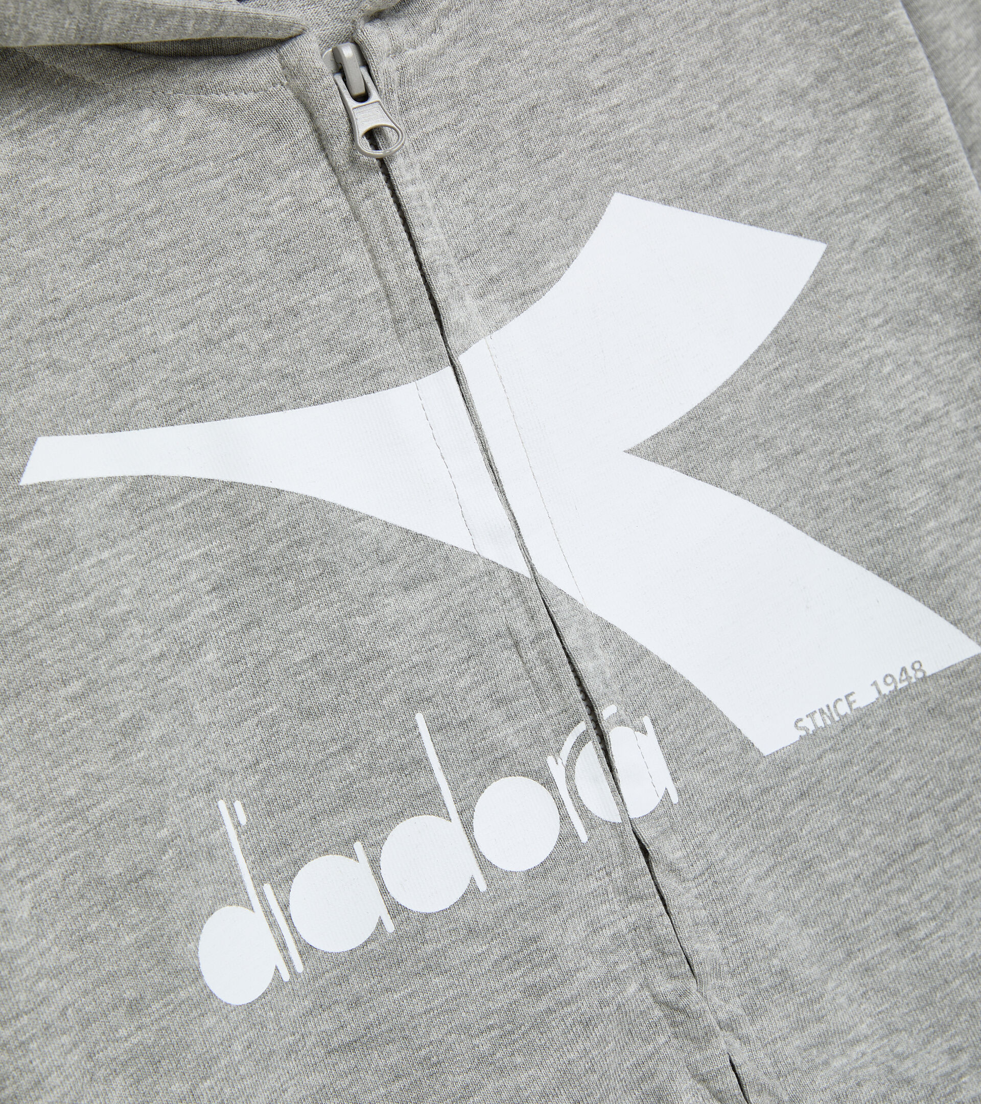 Hooded full-zip sweatshirt - Kids JU.HOODIE FZ LIGHT MIDDLE GRAY MELANGE - Diadora