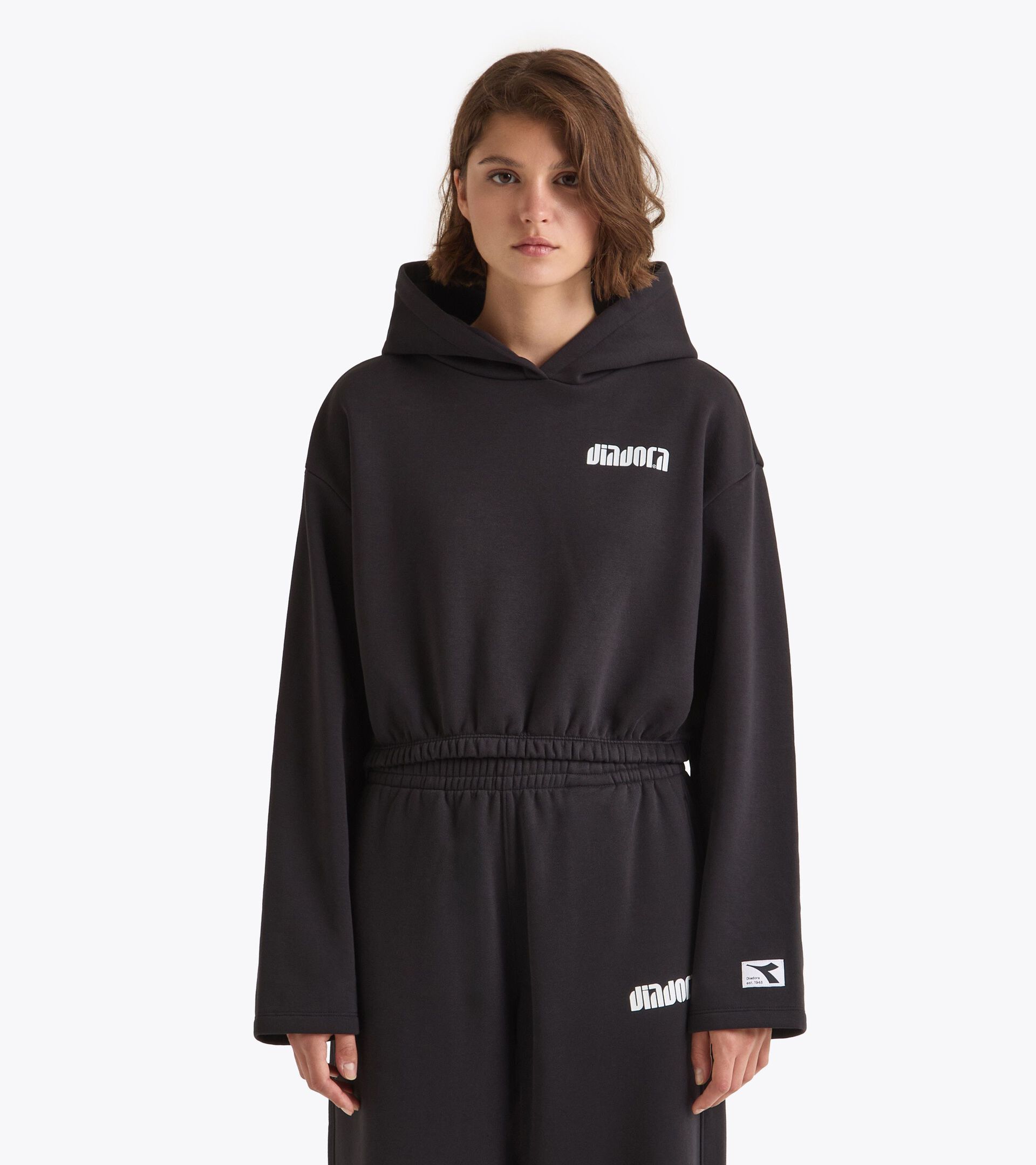 Cropped hoodie - Women's
 L. HOODIE ATHL. LOGO BLACK - Diadora