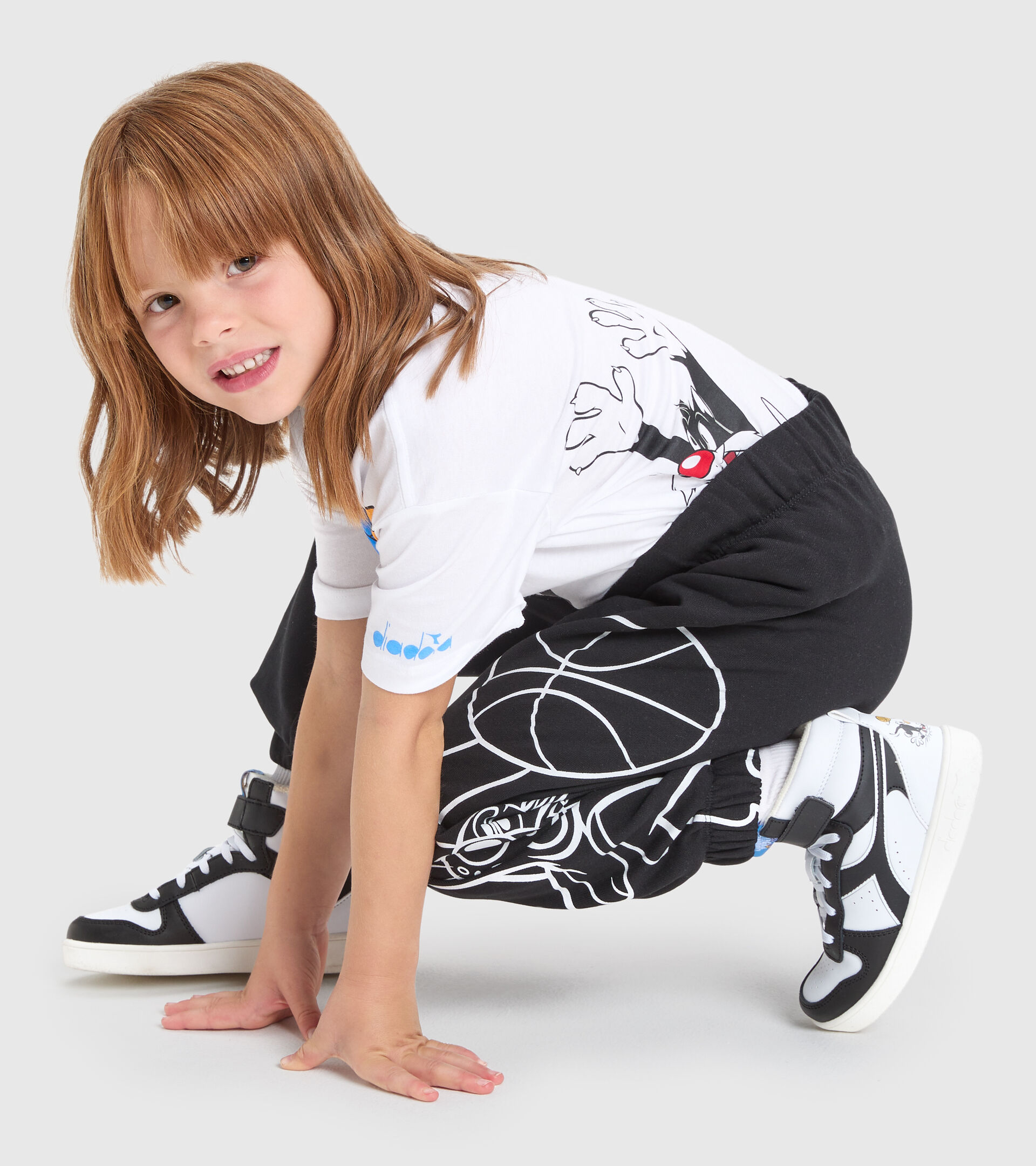 Cotton terrycloth joggers - Kids JU.JOGGER PANT WB BLACK - Diadora