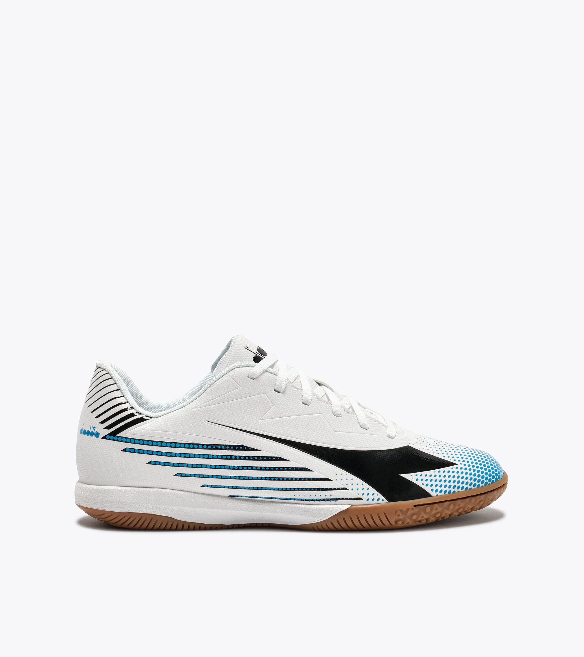 Indoor court calcio boots - Men&rsquo;s PICHICHI 8 IDR WHITE/BLACK/BLUE FLUO - Diadora