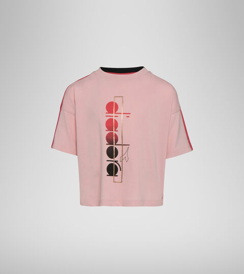 T-shirt - Filles JG. T-SHIRT SS LOGO MANIA ROSE PEAU DE PECHE - Diadora