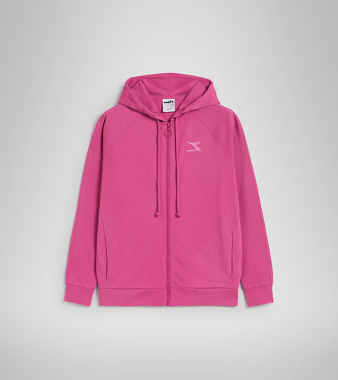 L. HOODIE FZ CHROMIA, PINK IBIS Cotton sports sweatshirt - Women L. HOODIE FZ CHROMIA PINK IBIS - Diadora