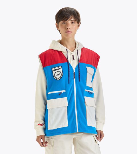 Vest with pockets - Made in italy - Gender Neutral VEST LEGACY INDIGO BUNTING/HI RISK RD/BUTT - Diadora