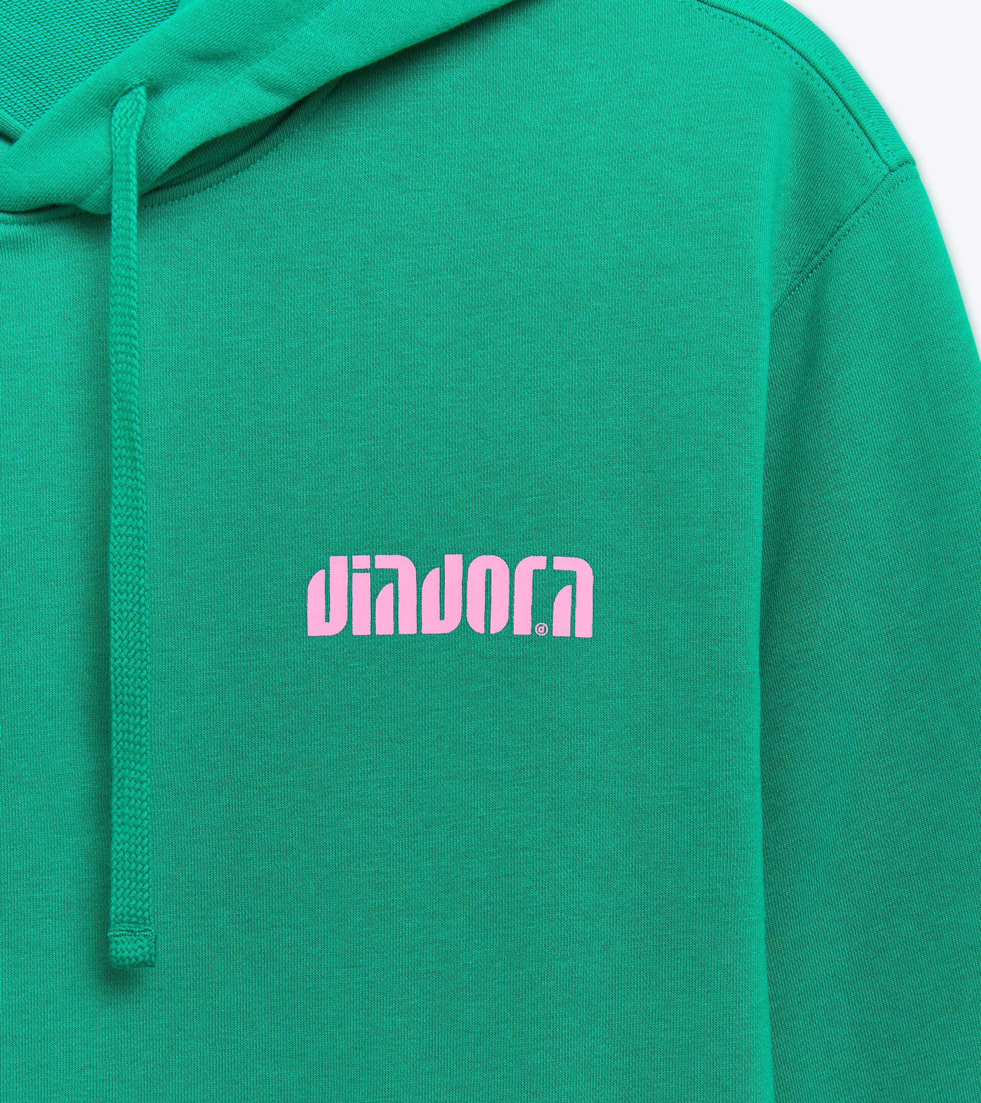 Sudadera casual con capucha - Para todos los géneros HOODIE ATHL. LOGO VERDE 562 C - Diadora