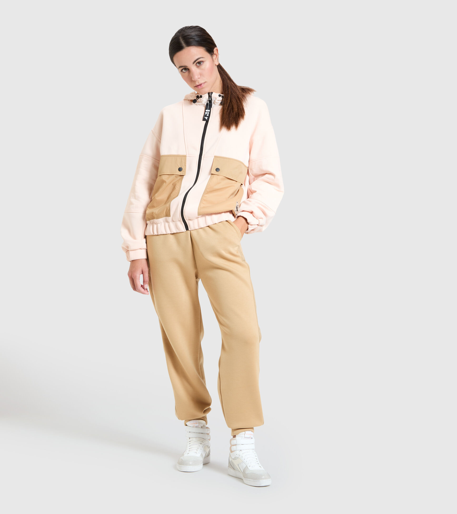 Sports jacket - Women L. TRACK JACKET URBANITY PASTEL ROSE TAN - Diadora