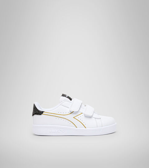 Sports shoes - Kids 4-8 years GAME P PS GIRL WHITE/BLACK/GOLD - Diadora