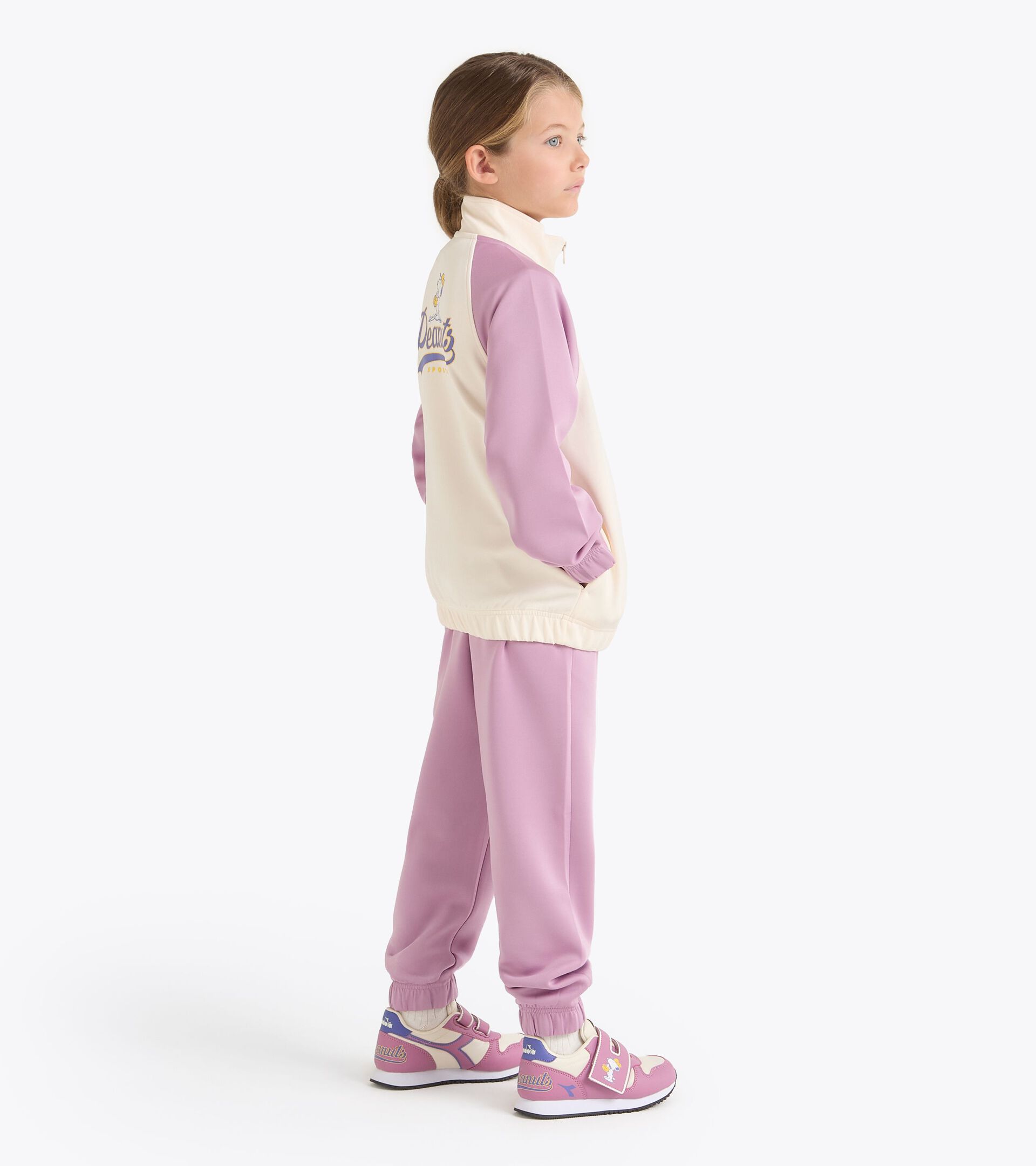 College-inspired Peanuts tracksuit - Kids  JU. TRACKSUIT FZ PEANUTS VIOLET MIST - Diadora