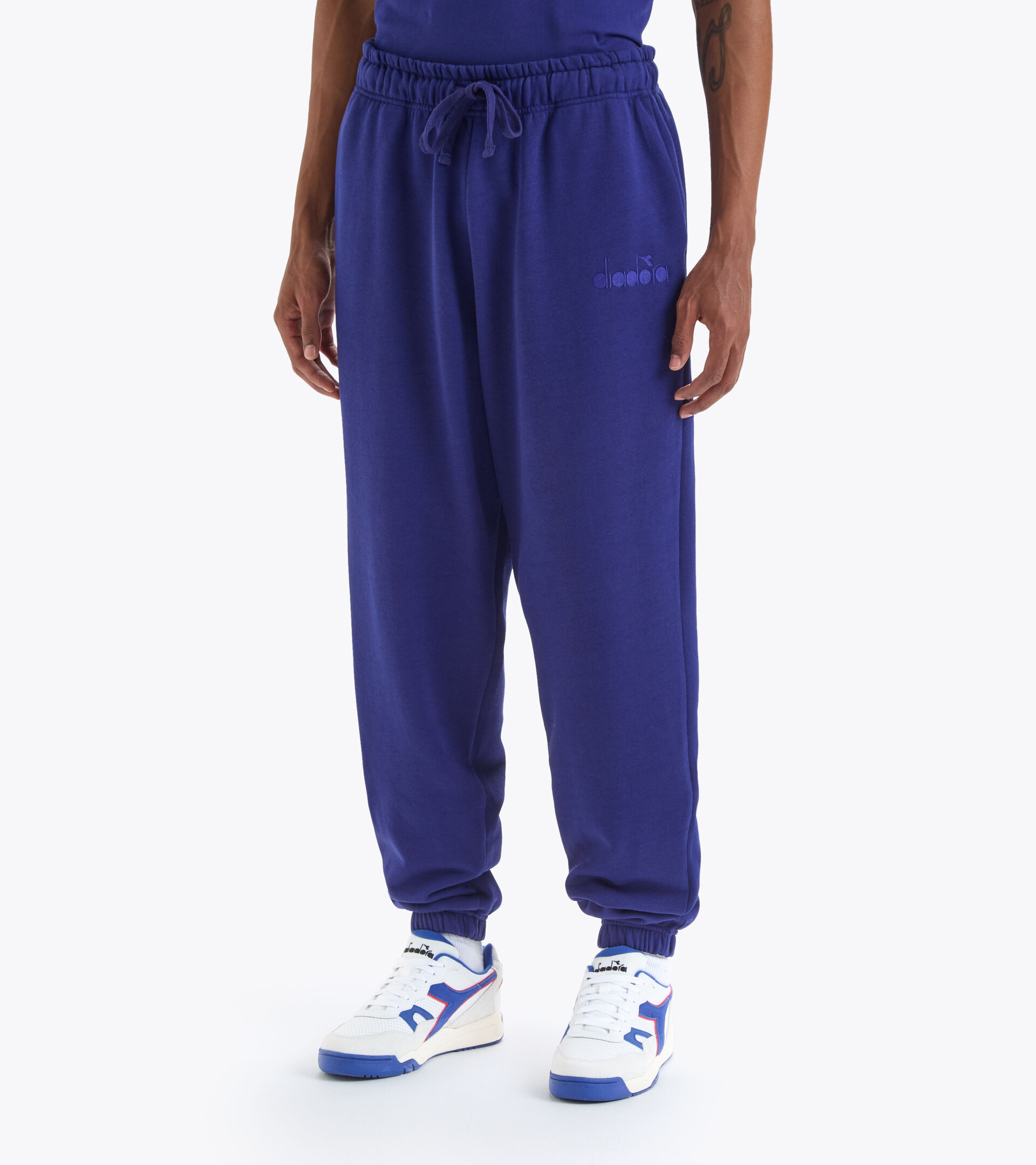 Cotton sweatpants - Gender neutral PANT SPW LOGO BLUE PRINT - Diadora