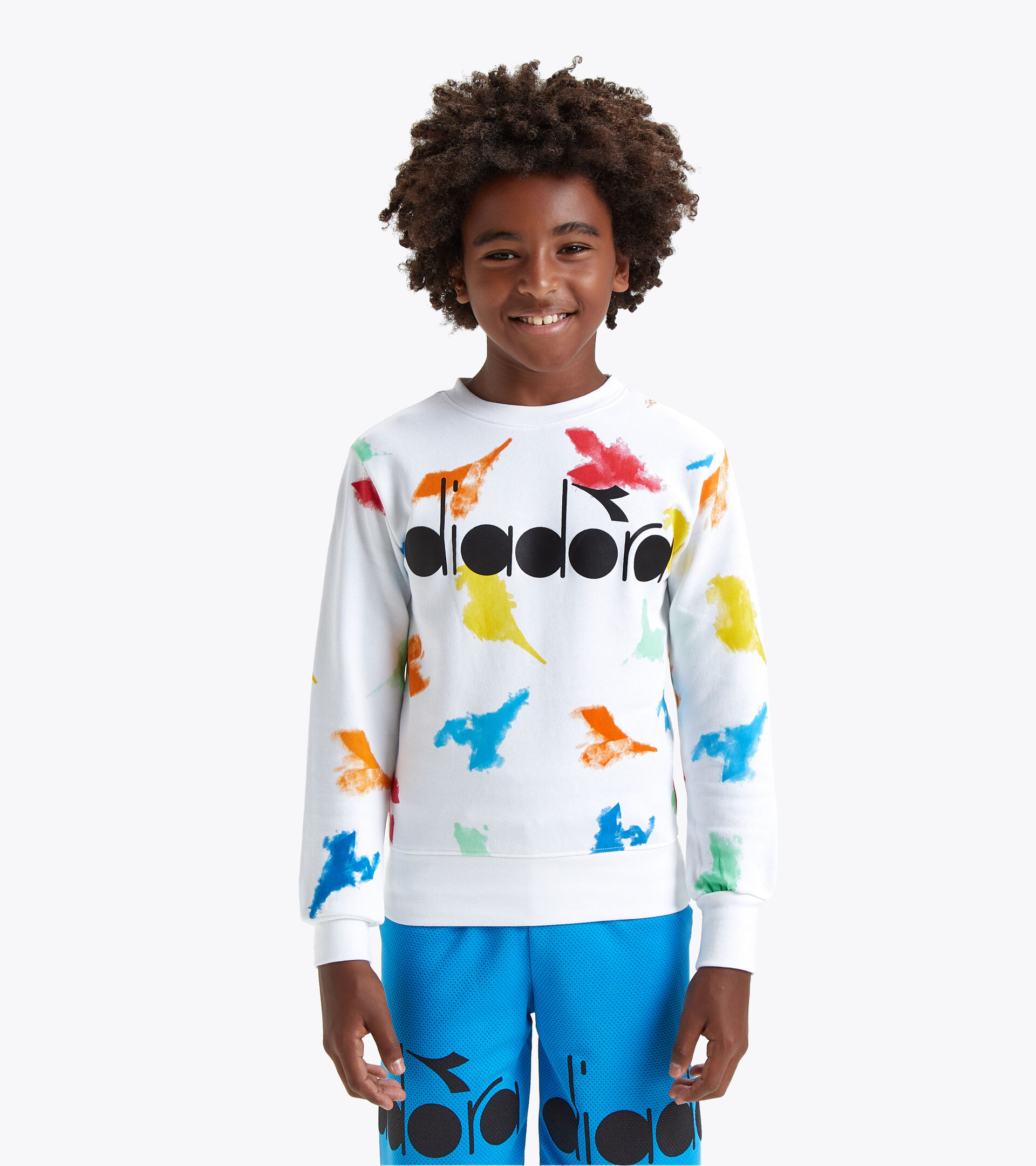 Sudadera con logotipo de cuello redondo - Niño JB.SWEATSHIRT CREW WATER COLOR BLANCO PAPIRO - Diadora