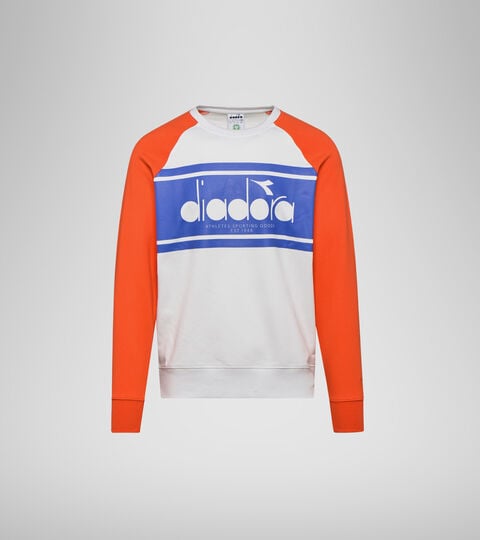 Apparel Sportswear UOMO SWEATSHIRT CREW SPECTRA ARANCIATA/BIANCO LATTE Diadora