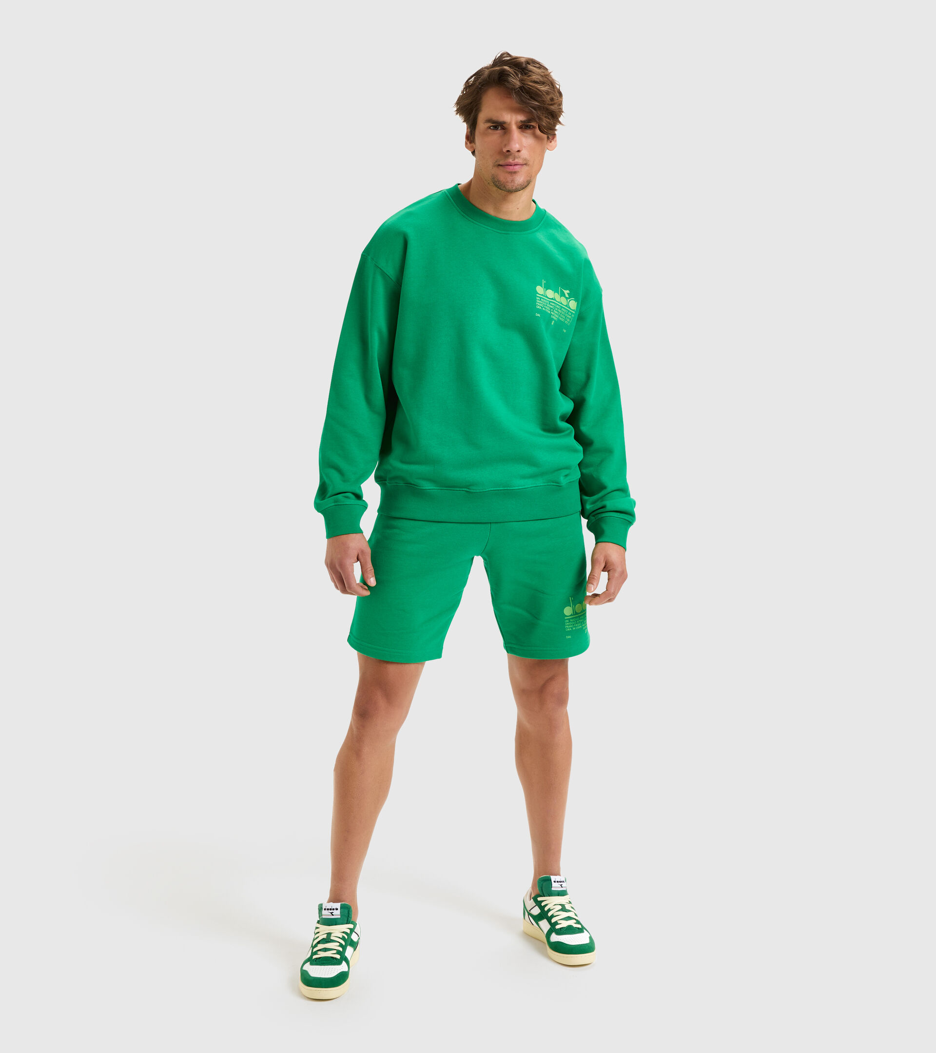 Cotton round-neck sweatshirt - Unisex SWEATSHIRT CREW MANIFESTO JOLLY GREEN - Diadora