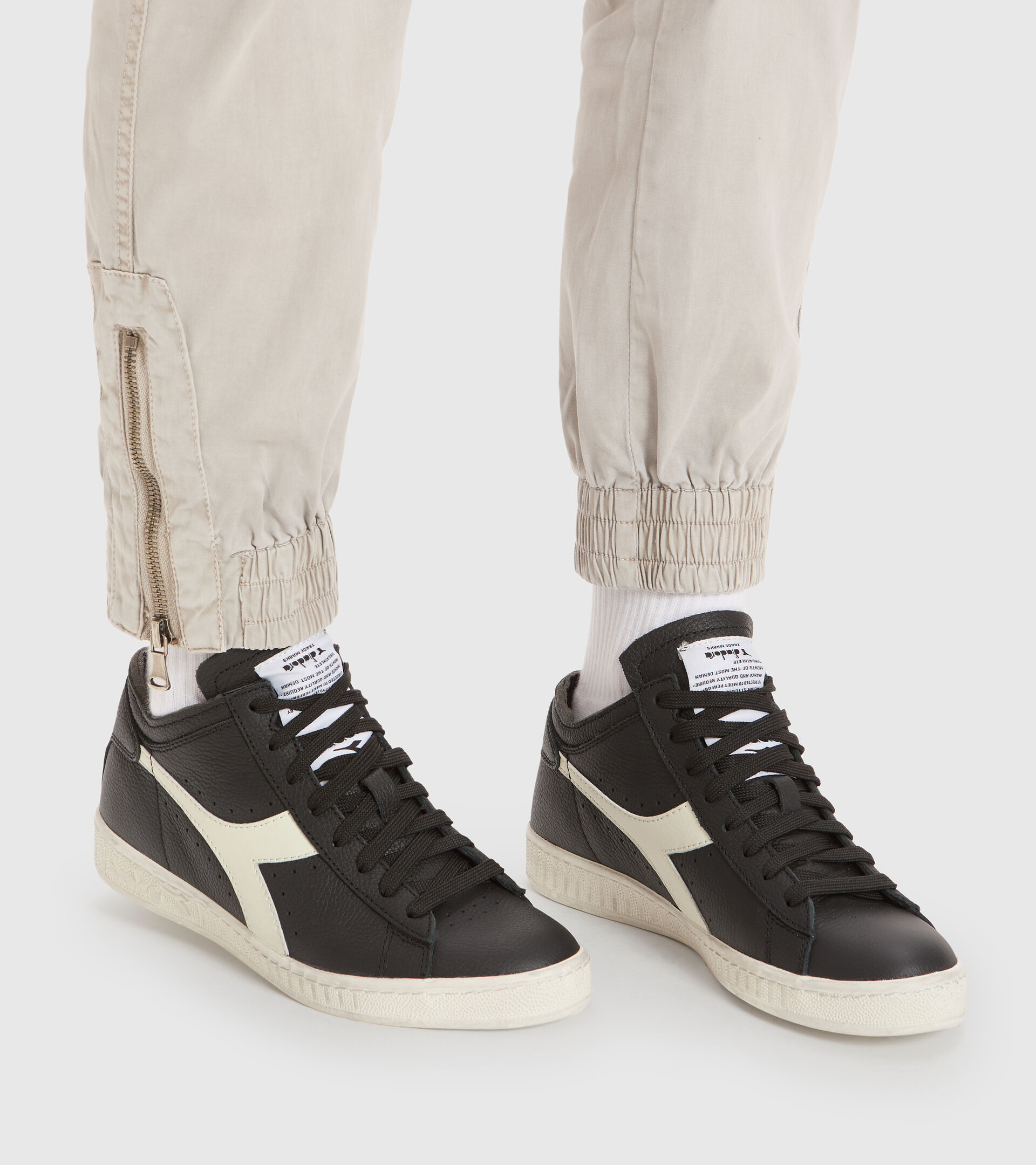 Scarpa sportiva - Unisex GAME L WAXED ROW CUT NERO/BIANCO/NERO - Diadora