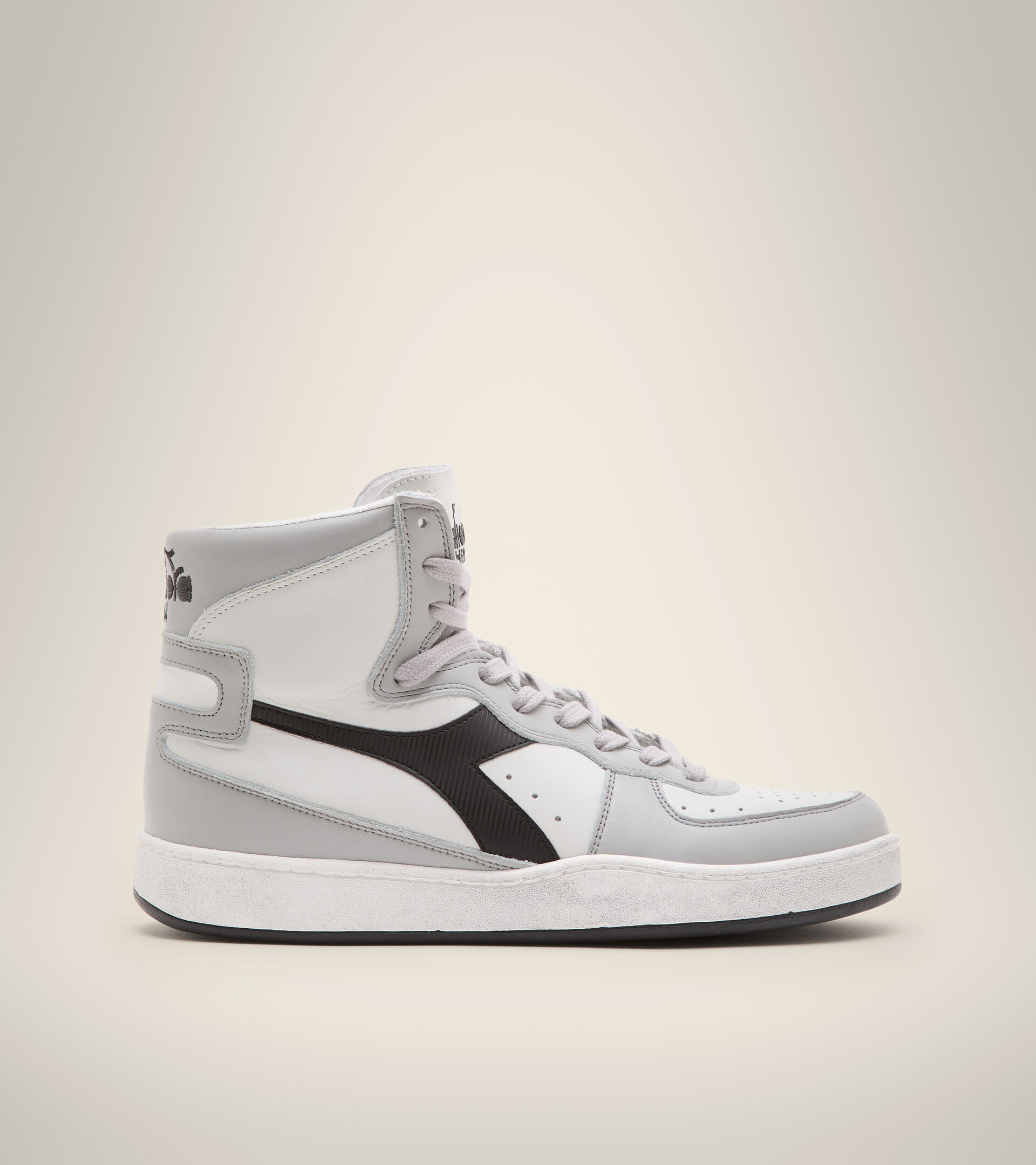 Footwear Heritage UNISEX MI BASKET USED WHITE/HIGH RISE/BLACK Diadora