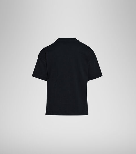 JU. T-SHIRT SS ELEMENTS, BLACK T-shirt with logo - Boys and girls JU. T-SHIRT SS ELEMENTS BLACK - Diadora