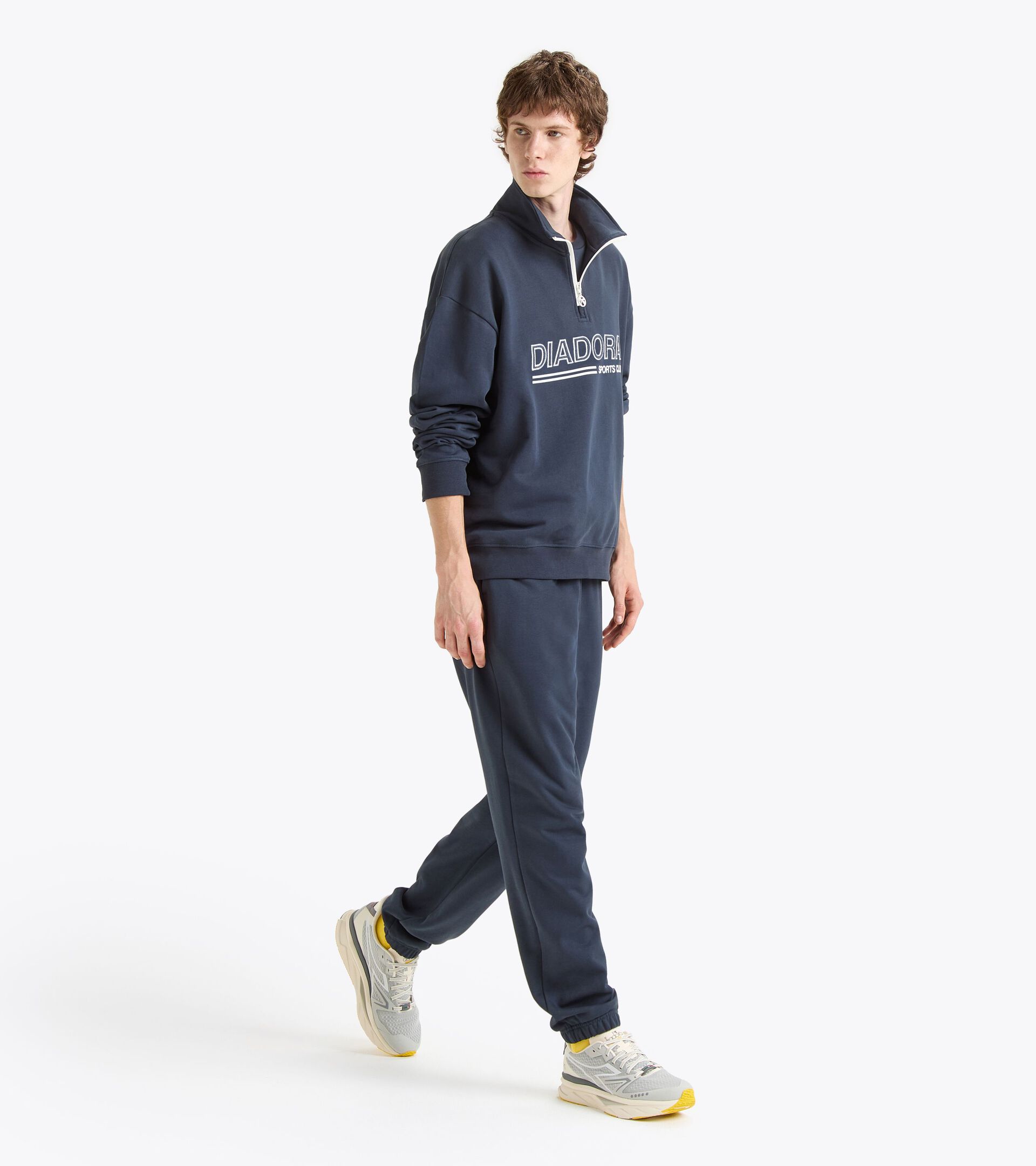 Legacy sweatshirt with a comfort fit - Made in Italy - All-Gender
 SWEATSHIRT 1/2 ZIP LEGACY BLUE DENIM - Diadora