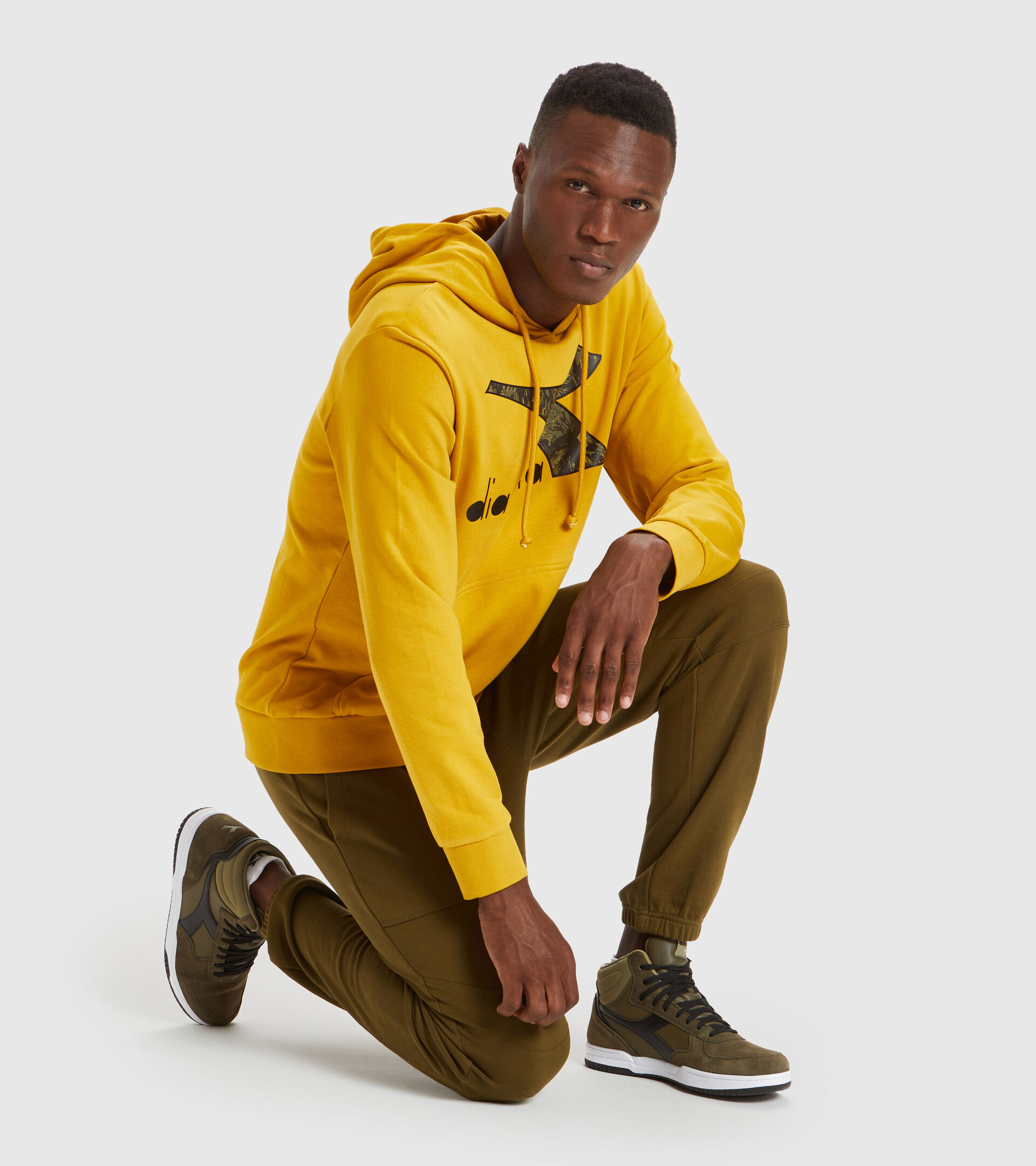 Hooded sweatshirt - Men HOODIE BIG LOGO TAWNY OLIVE - Diadora