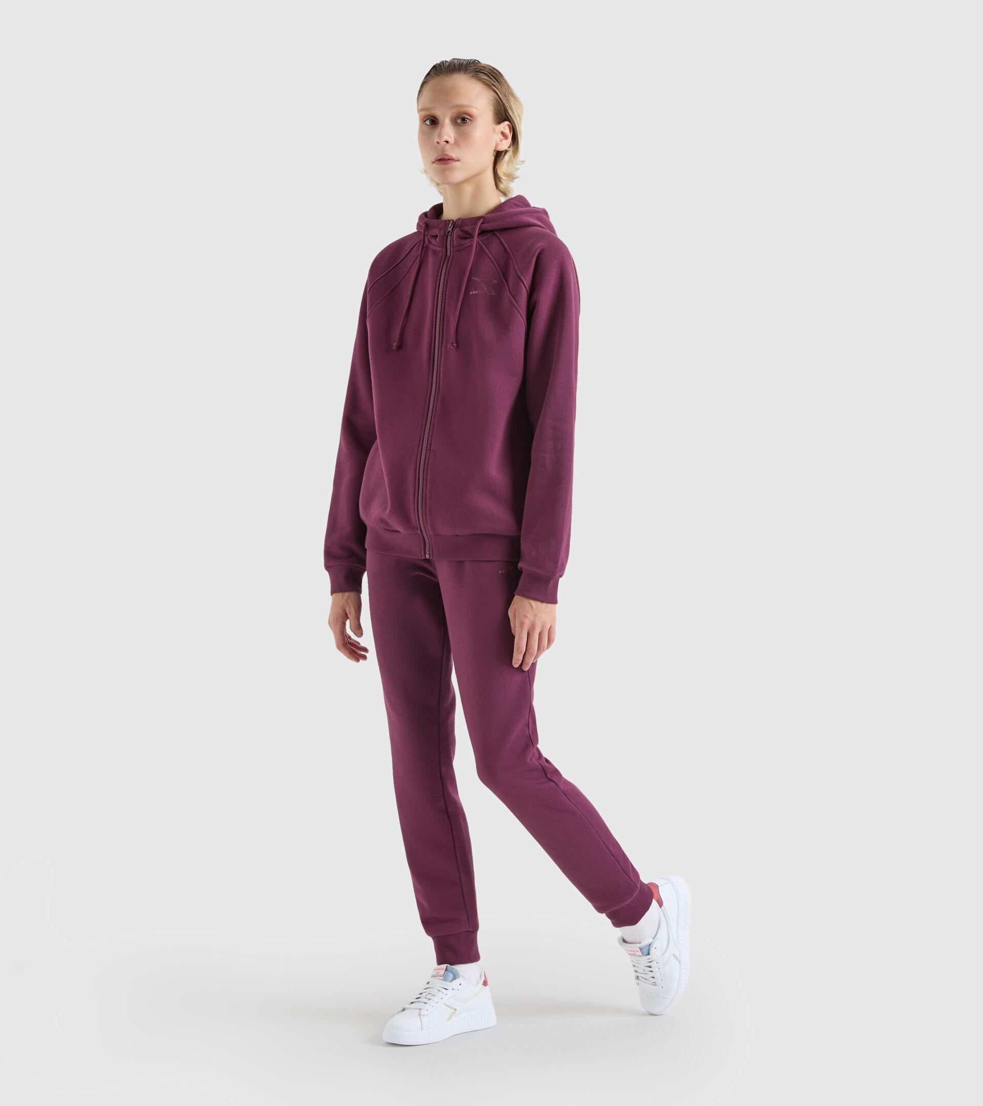 Hooded sweatshirt - Women L.HOODIE FZ CHROMIA AFRICAN VIOLET - Diadora