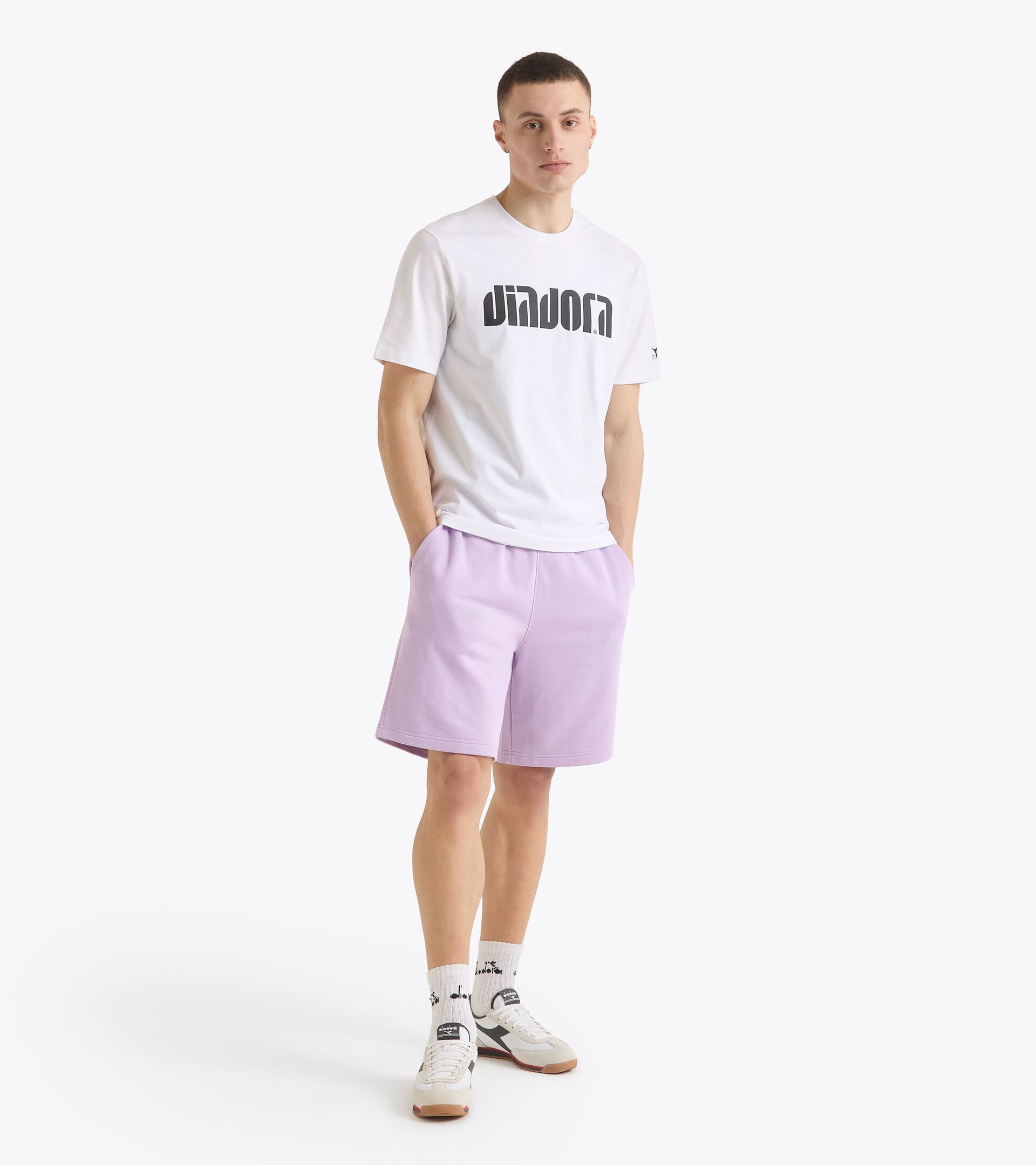 T-shirt - All-gender T-SHIRT SS ATHL. LOGO OPTICAL WHITE - Diadora