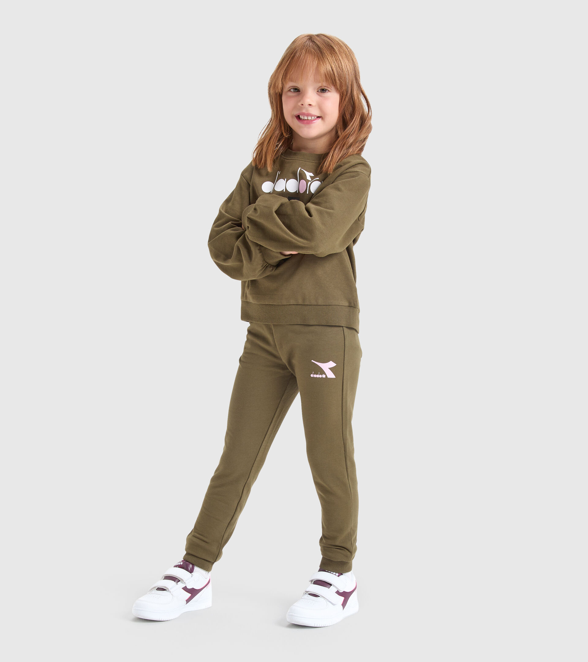 Sportliches Sweatshirt - Mädchen JG.TRACKSUIT GLEE MILITAROLIV - Diadora