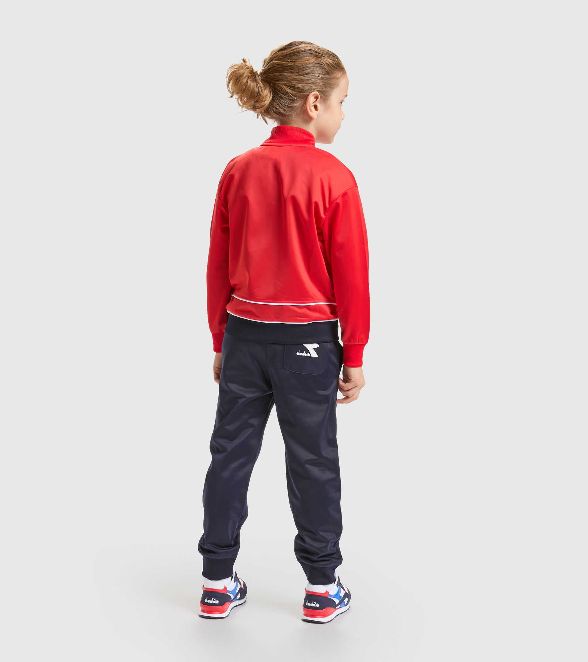 Polyknit sports tracksuit - Boy’s JB.TRACKSUIT FZ DIADORA FC POPPY RED - Diadora