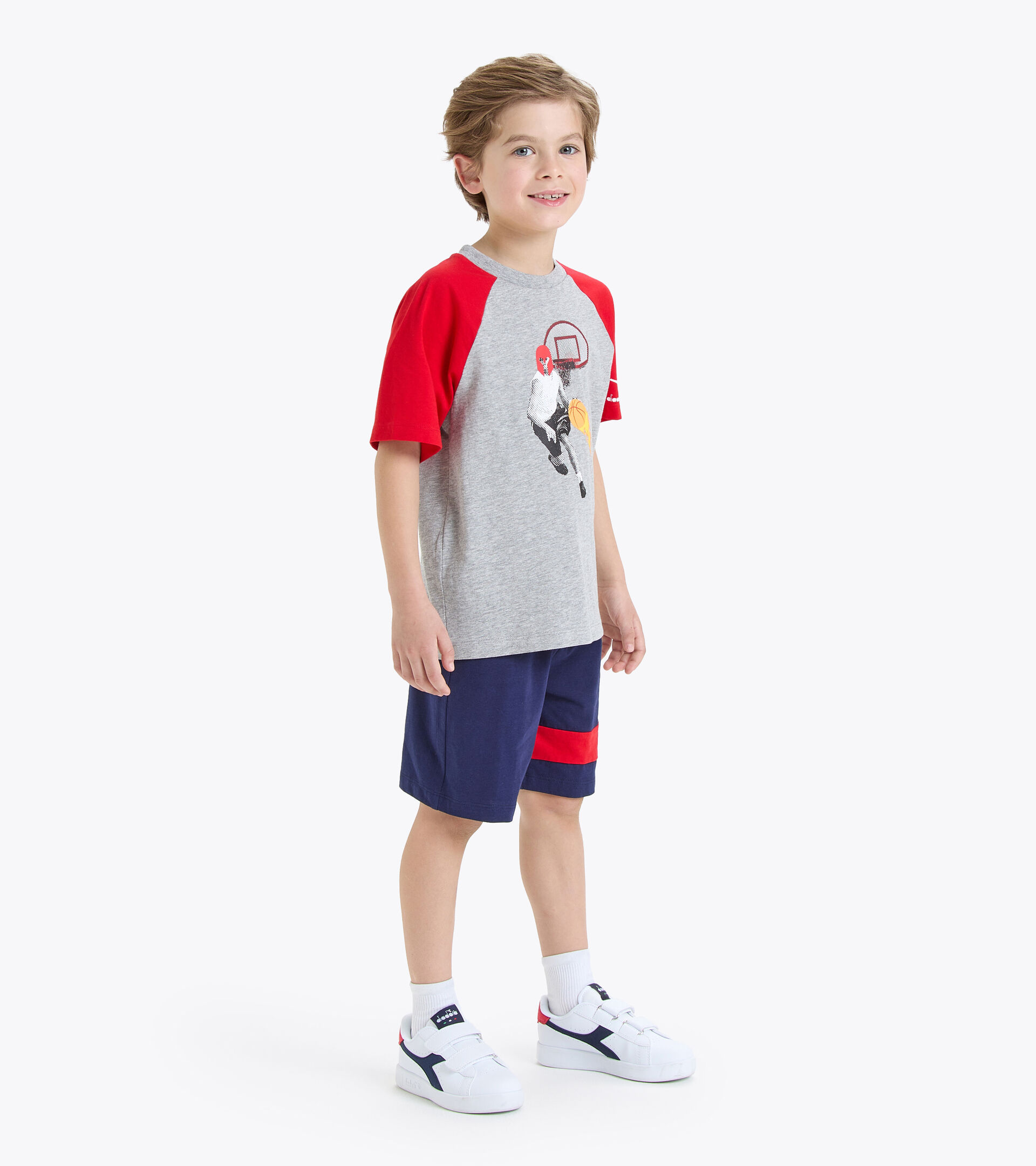 Sport set - Boys JB.SET SS SPORT ART LIGHT MIDDLE GRAY MELANGE - Diadora