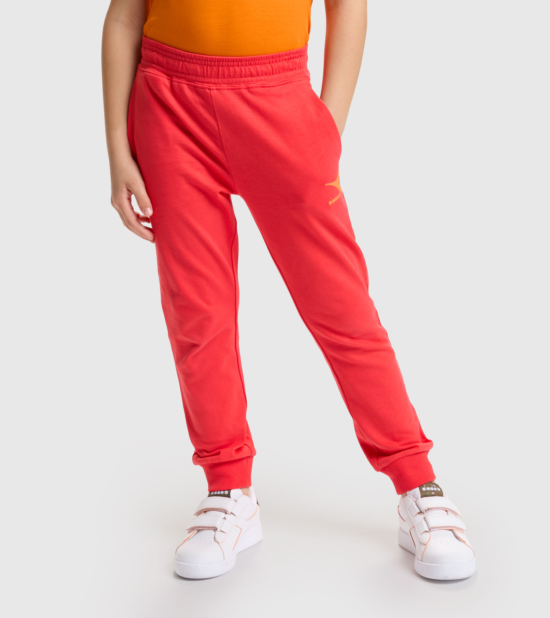 Cotton sports trousers - Unisex JU.CUFF PANTS RAINBOW POPPY RED - Diadora