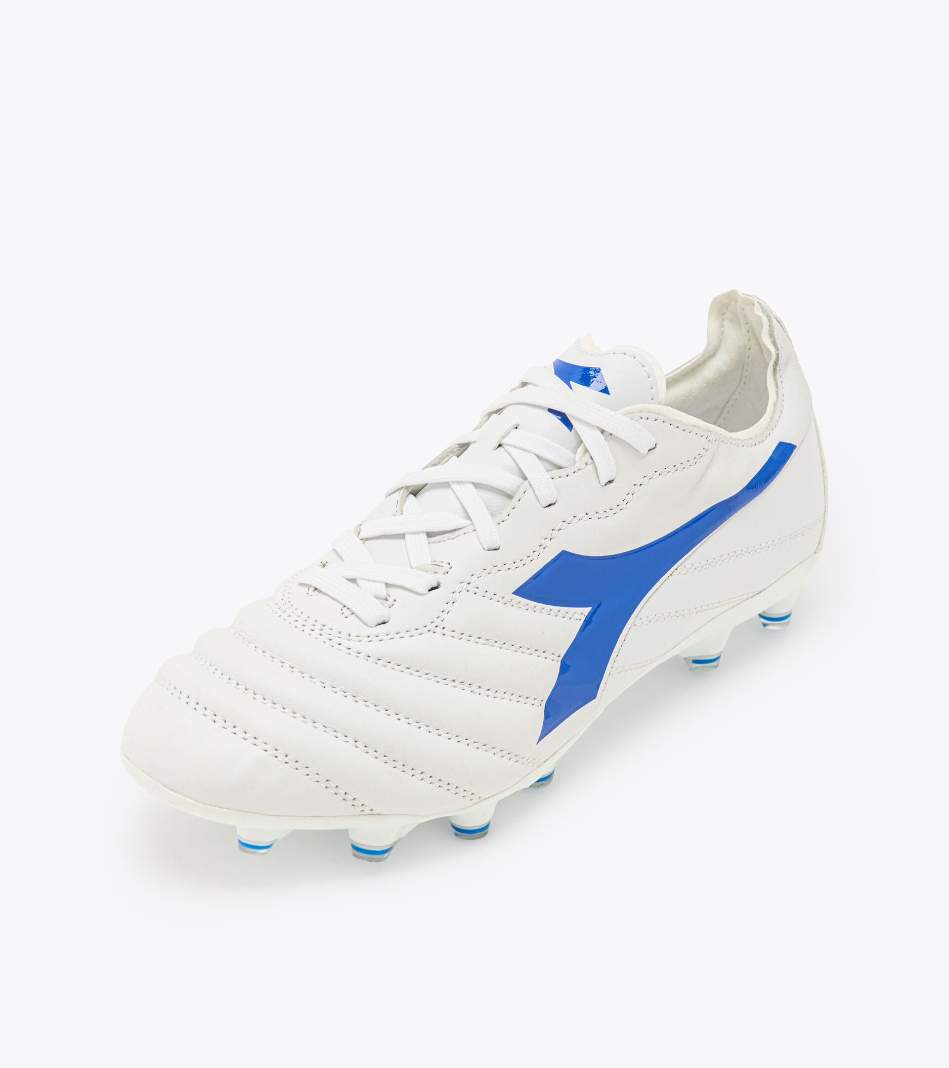 Firm ground football boots - Men’s BRASIL ELITE 2 LT LP12 OPTICAL WHITE/ROYAL BLUE - Diadora