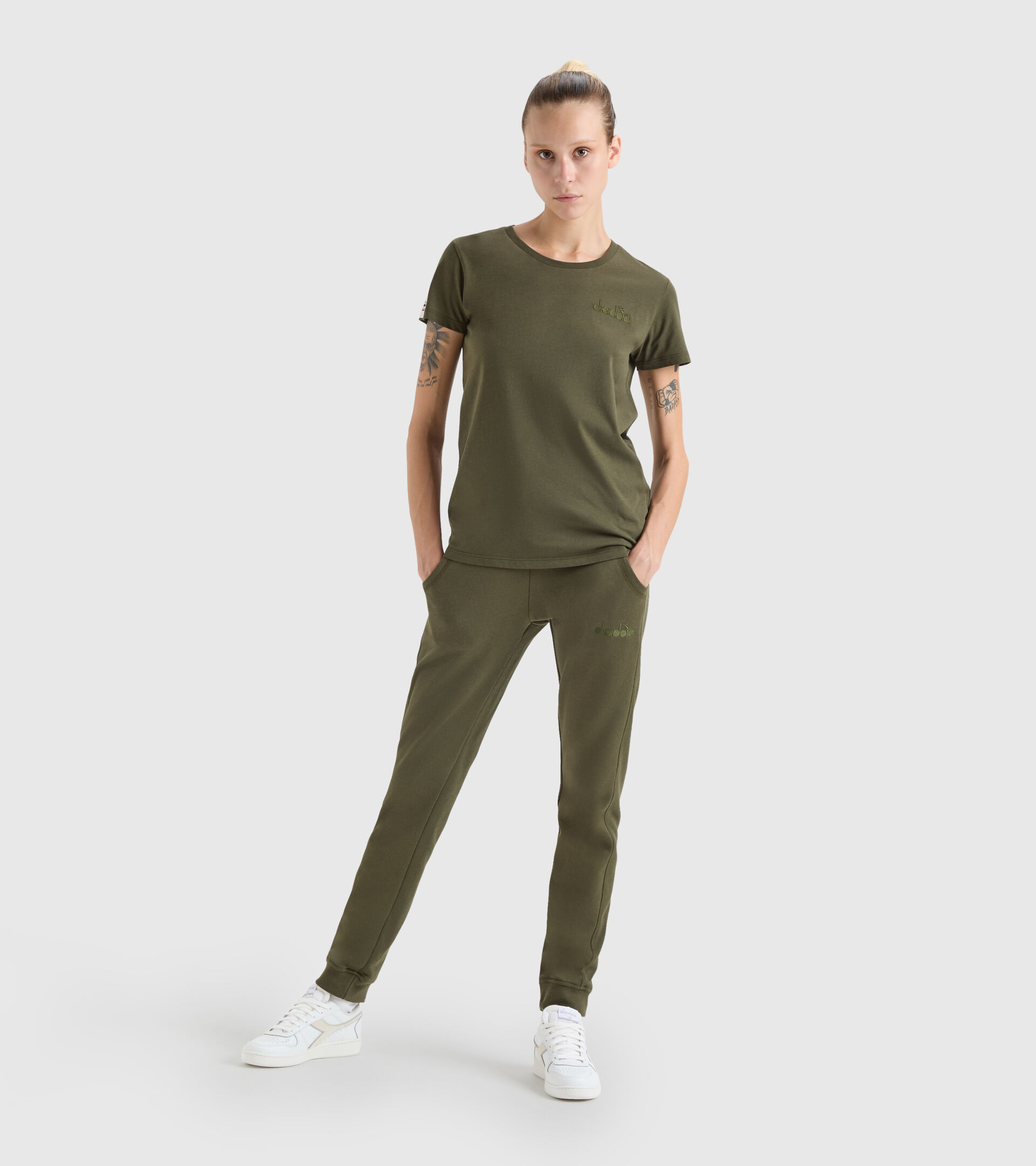 T-shirt in cotone - Made in Italy - Donna L. T-SHIRT SS MII VERDE MILITARE - Diadora