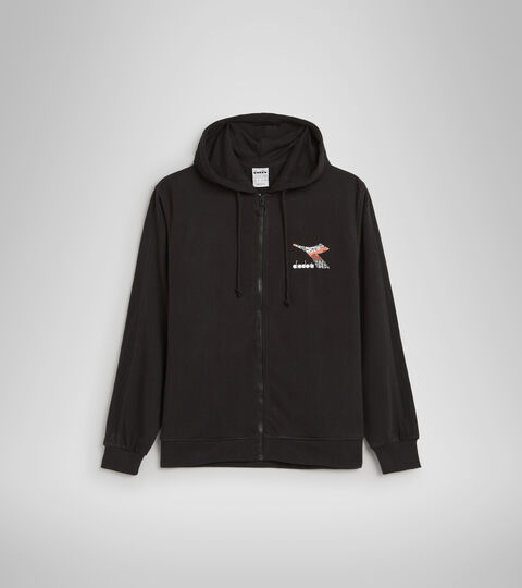 L. HOODIE FZ FLOSS, BLACK Cotton sports sweatshirt - Women L. HOODIE FZ FLOSS BLACK - Diadora