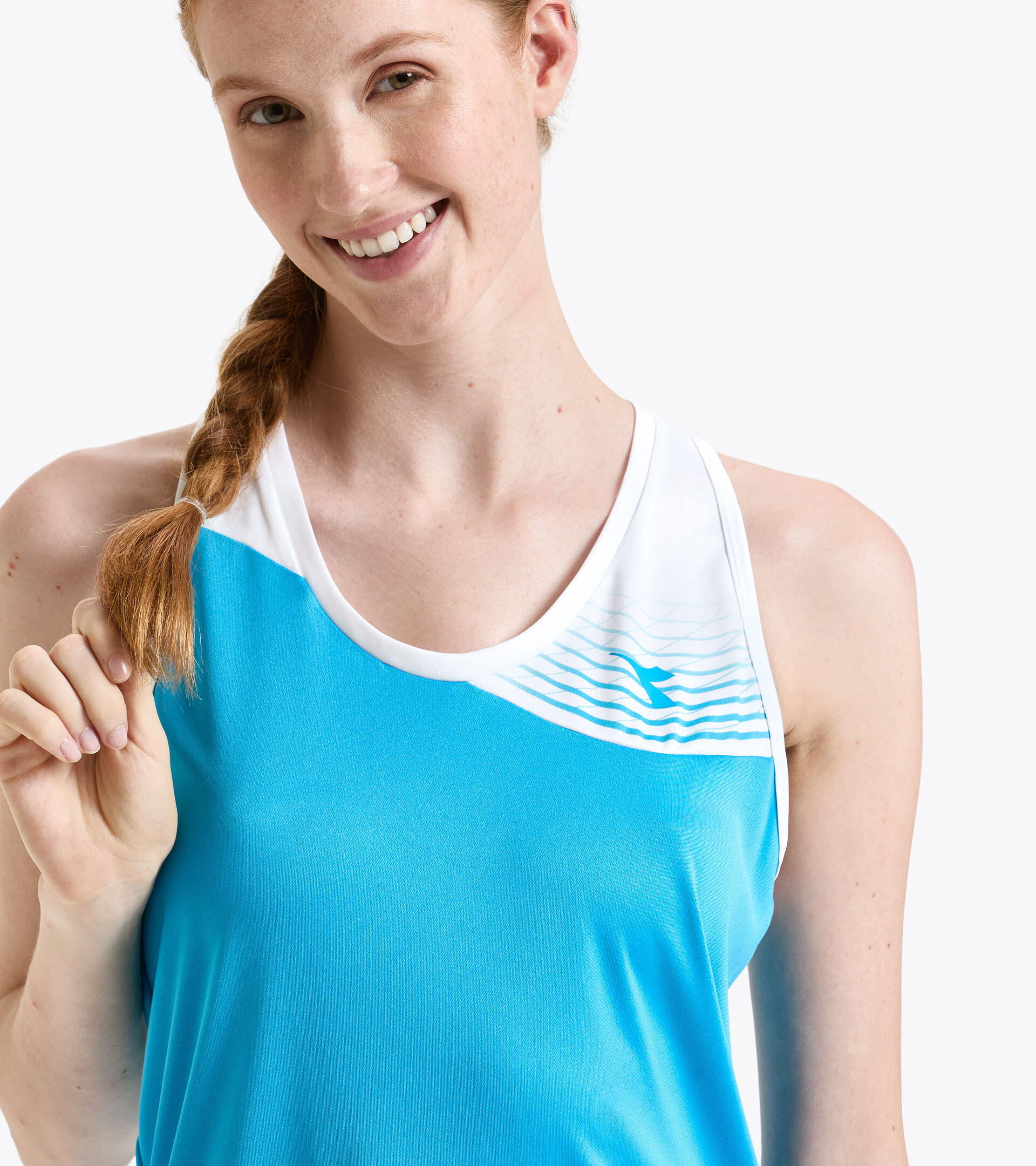 Camiseta de tennis sin mangas - Mujer L. TANK COURT AZUL REAL FLUO - Diadora