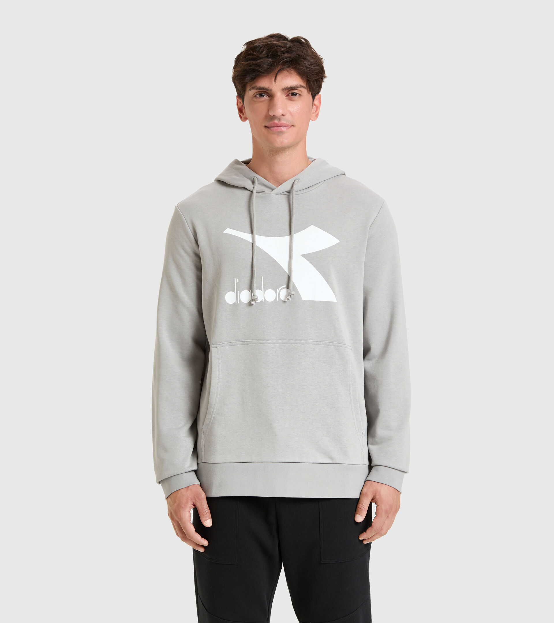 Hooded sweatshirt - Men HOODIE BIG LOGO GRAY MOUSE - Diadora