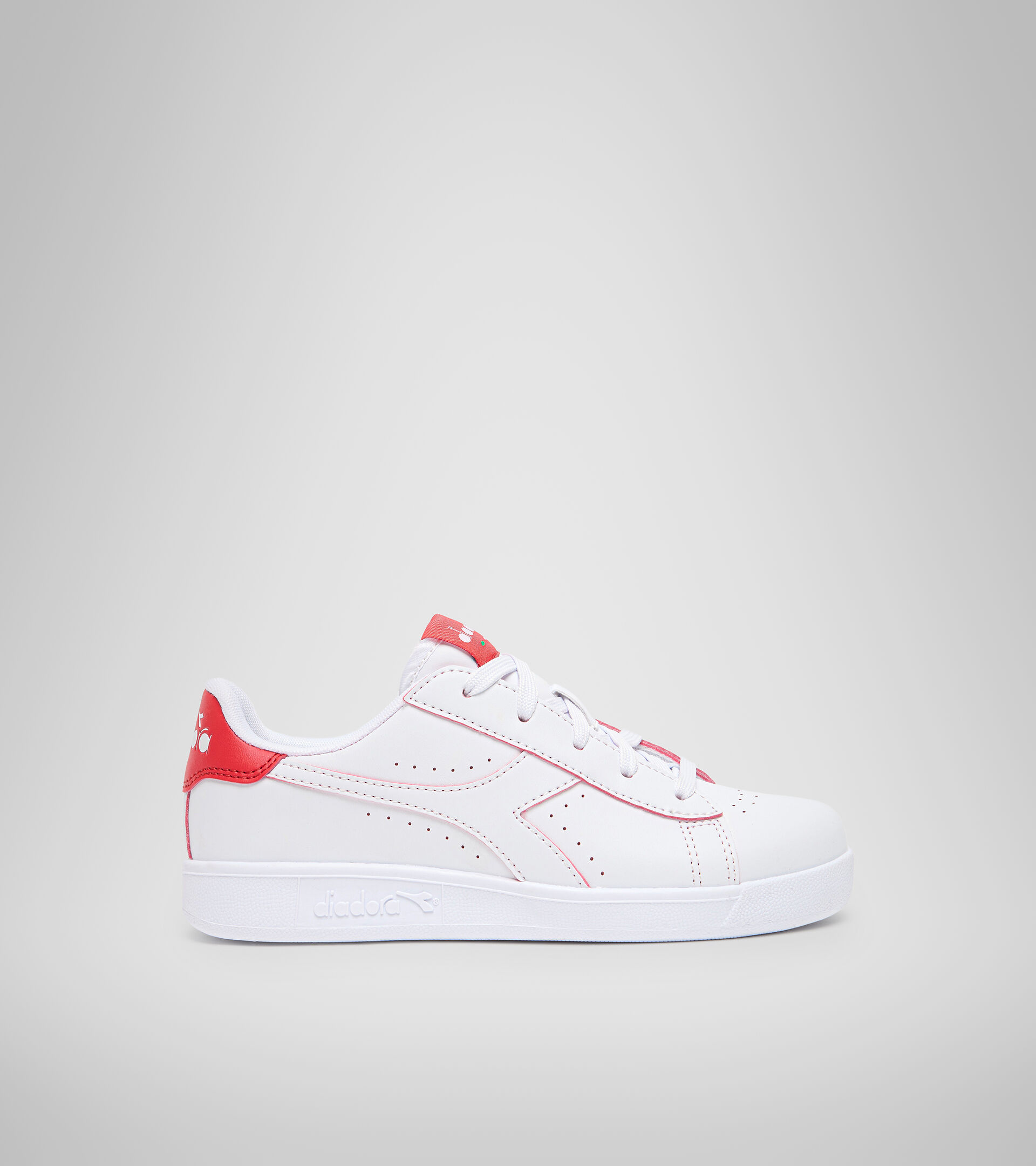 Sports shoes - Youth 8-16 years GAME P SMASH GS WHITE/TOMATO RED - Diadora