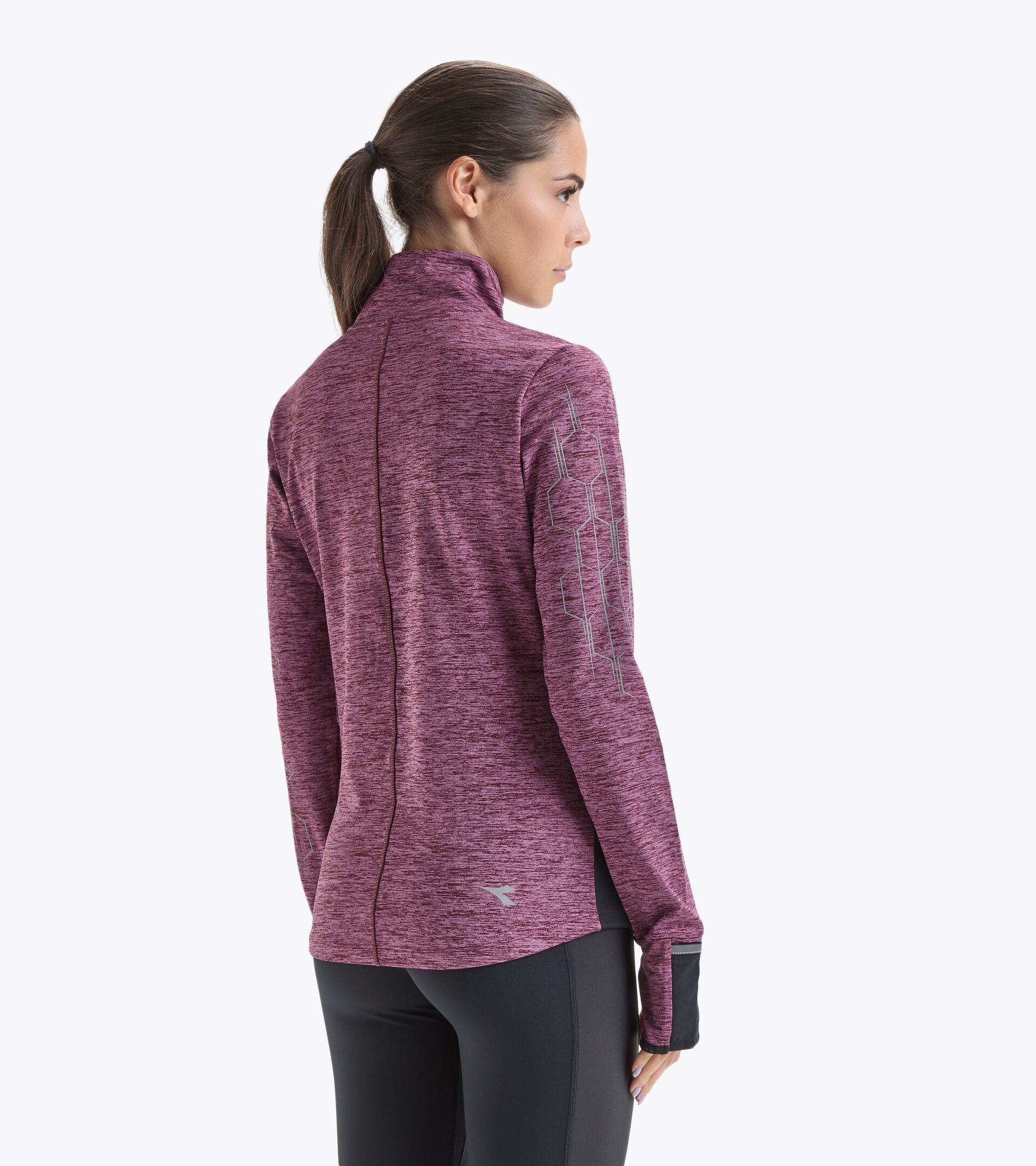 Maillot de running demi-zippé - Femme L. WARM UP WINTER SWEAT BE ONE PORT ROYALE - Diadora