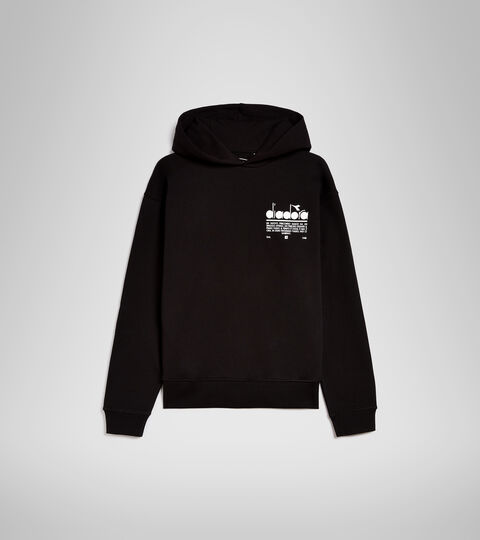 HOODIE MANIFESTO, BLACK Organic cotton hoodie - Unisex HOODIE MANIFESTO BLACK - Diadora