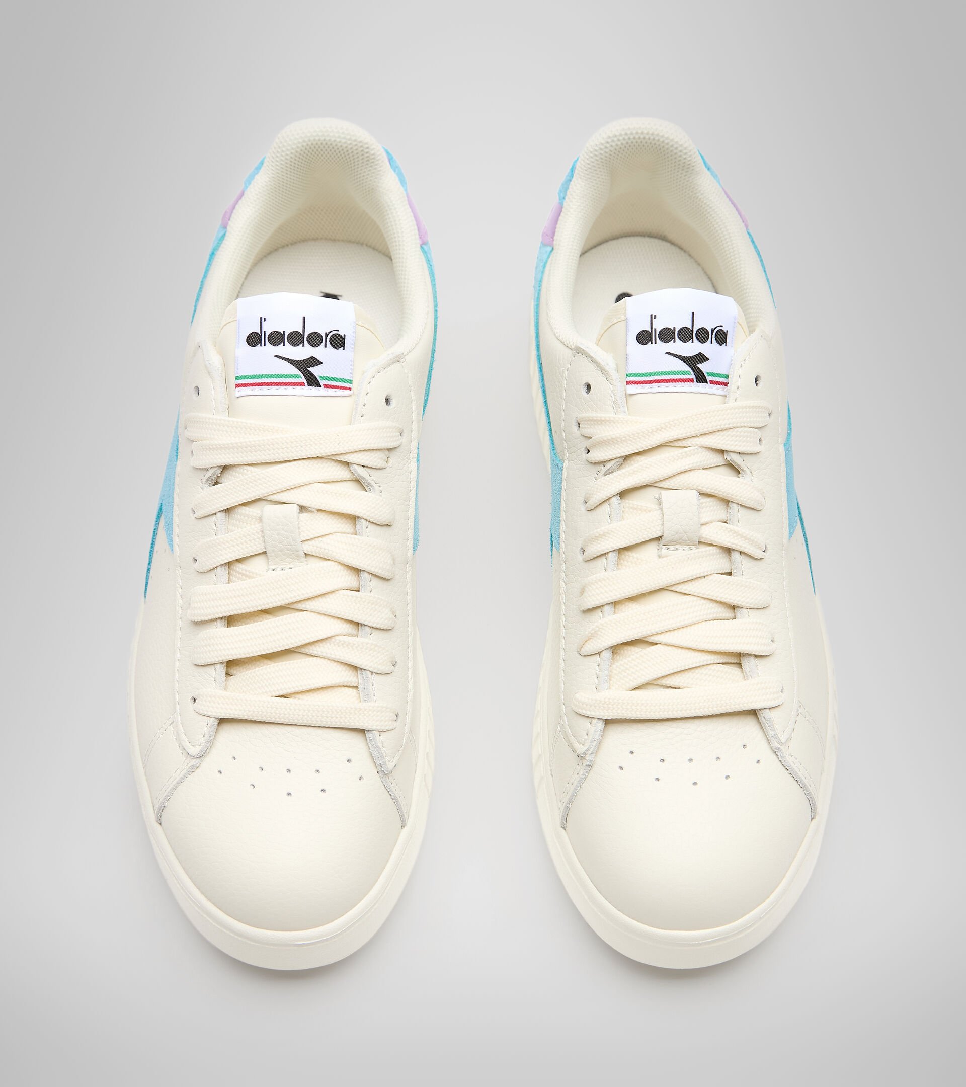Sports shoes - Women GAME STEP PREMIUM TUMBLED LEATHER WHITE/BLUE GLOW - Diadora