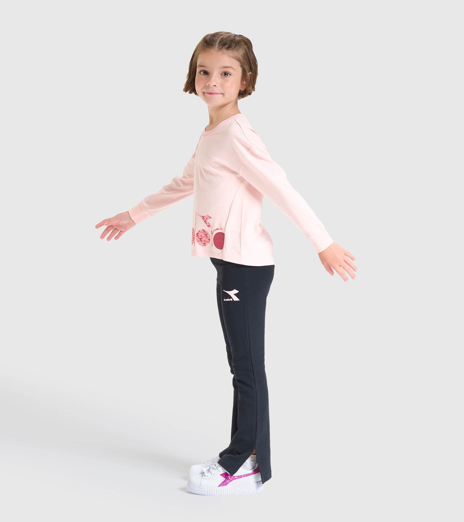 T-shirt à manches longues - Garçon JG.T-SHIRT LS TWINKLE ROSE VOILEE - Diadora