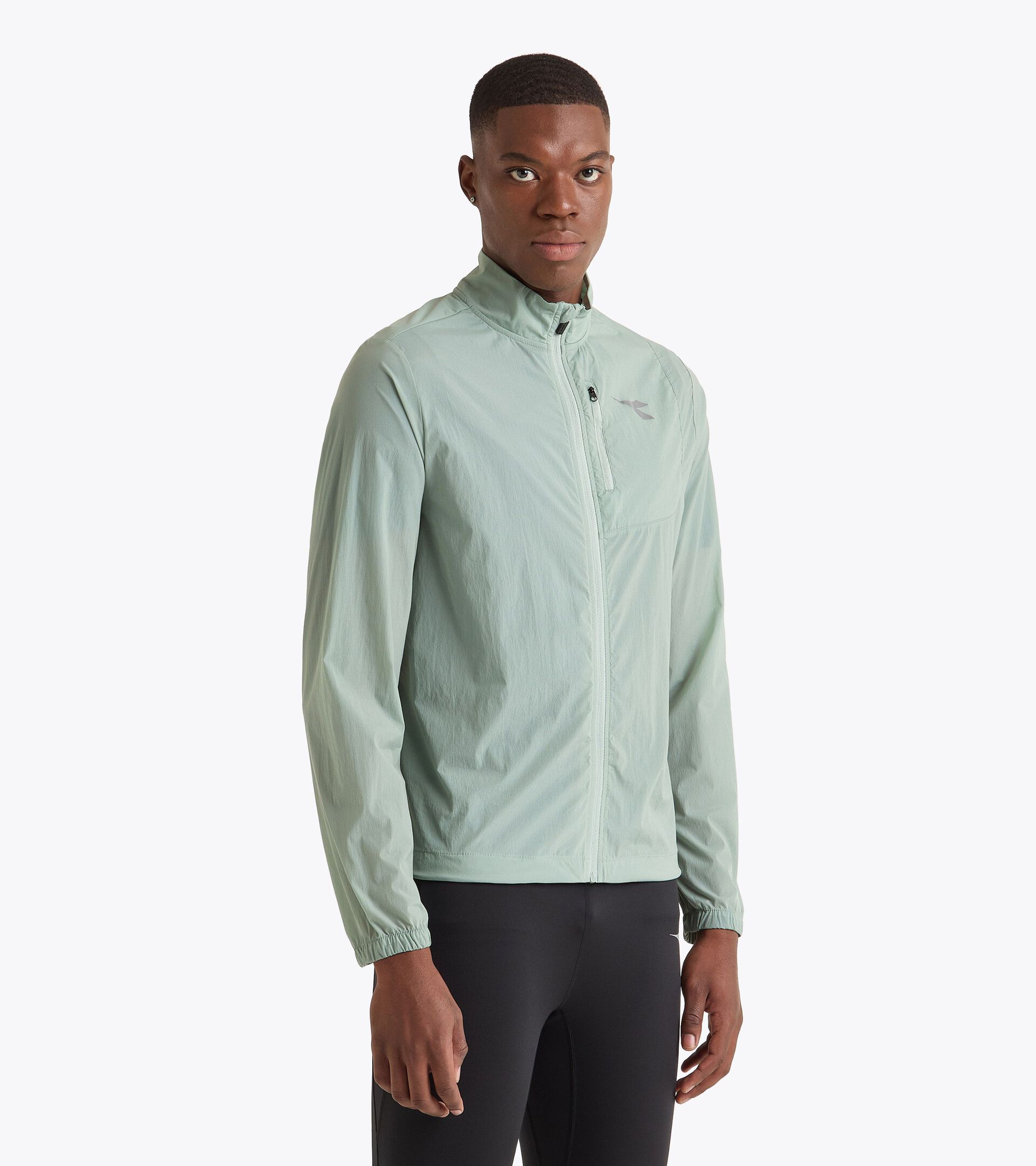 Packable windbreaker jacket - Running - Men’s WINDBREAKER PACKABLE JACKET ICEBERG GREEN - Diadora