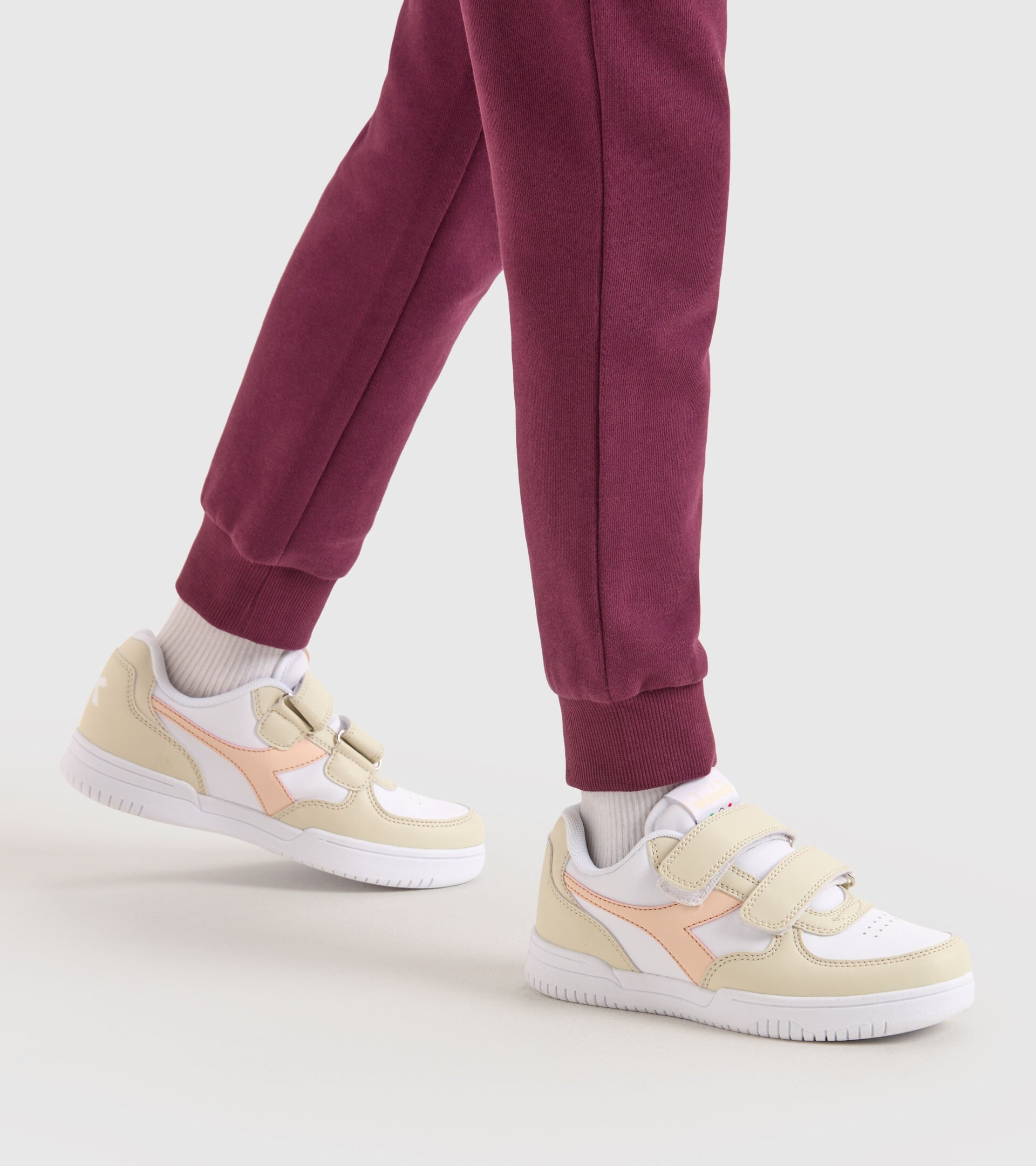 Sports shoes - Kids 4-8 years RAPTOR LOW PS WHITE BONE/PASTEL ROSE TAN - Diadora