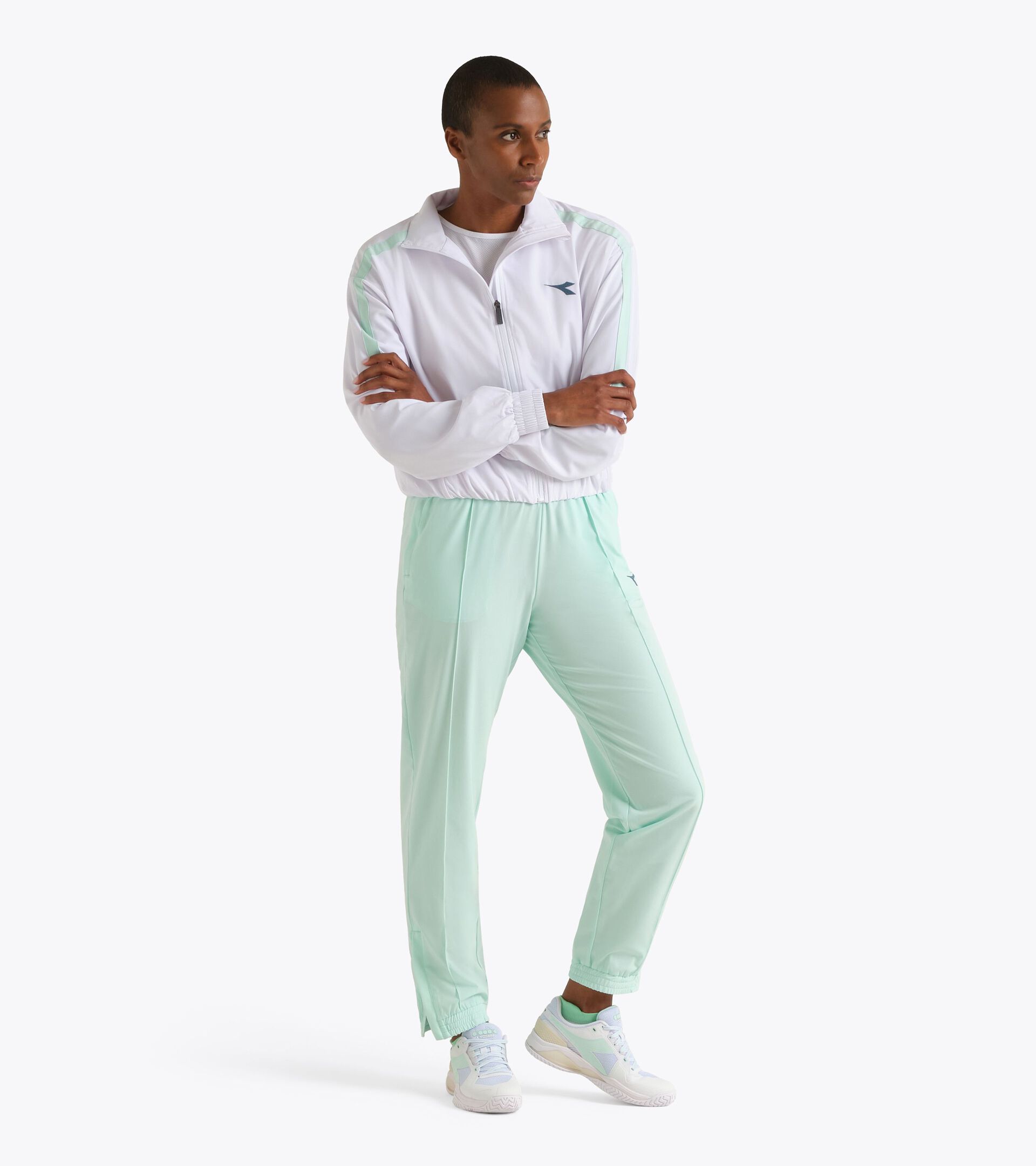 Tennis track pants made of recycled microfiber - Competition - Women&rsquo;s L. TRACK PANTS MATCH BAY GREEN - Diadora
