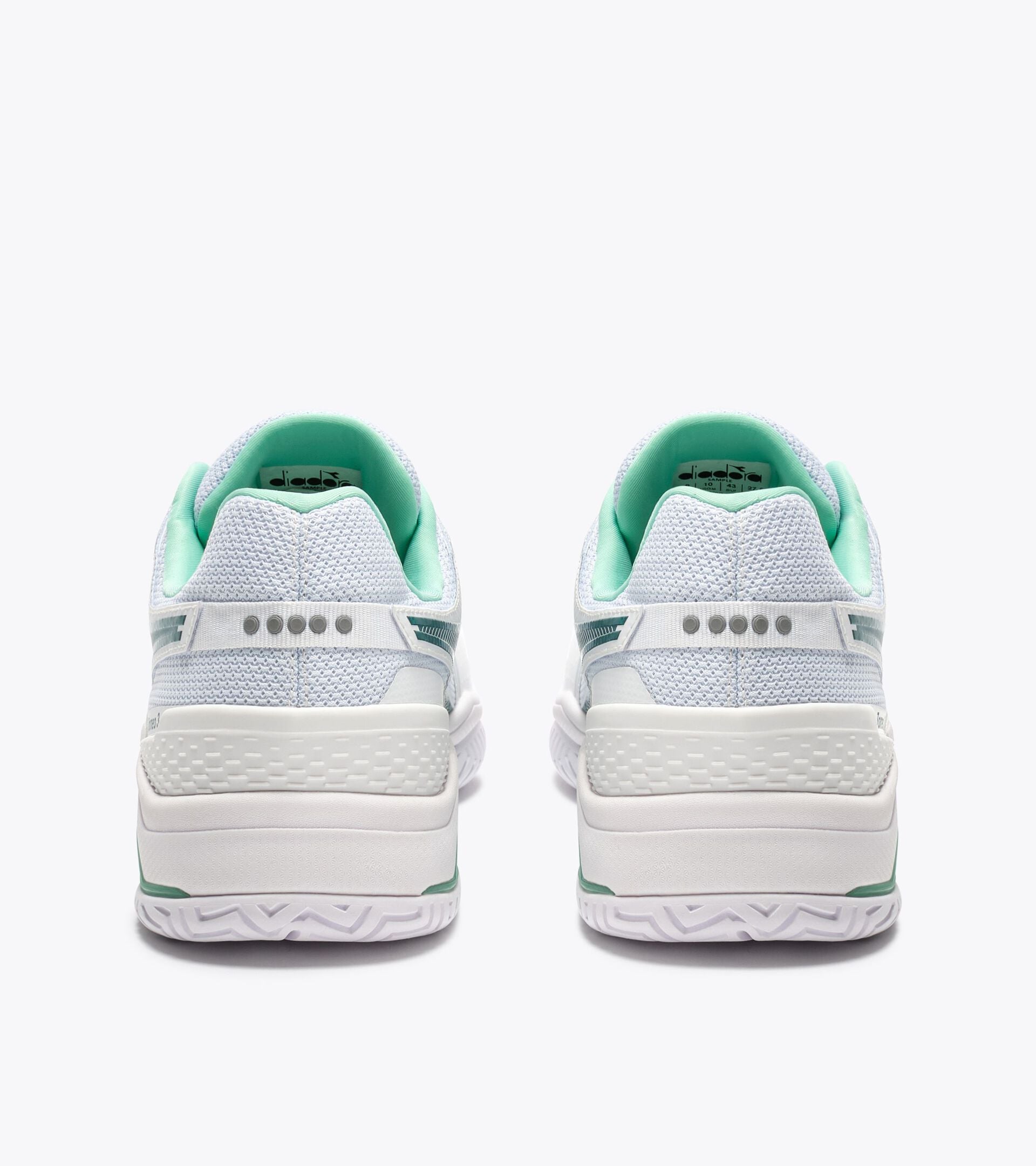 Tennis shoe for hard surfaces and clay courts -  Protection and cushioning - Men&rsquo;s BLUSHIELD TORNEO 3 AG WHITE/SHADED SPRUCE - Diadora