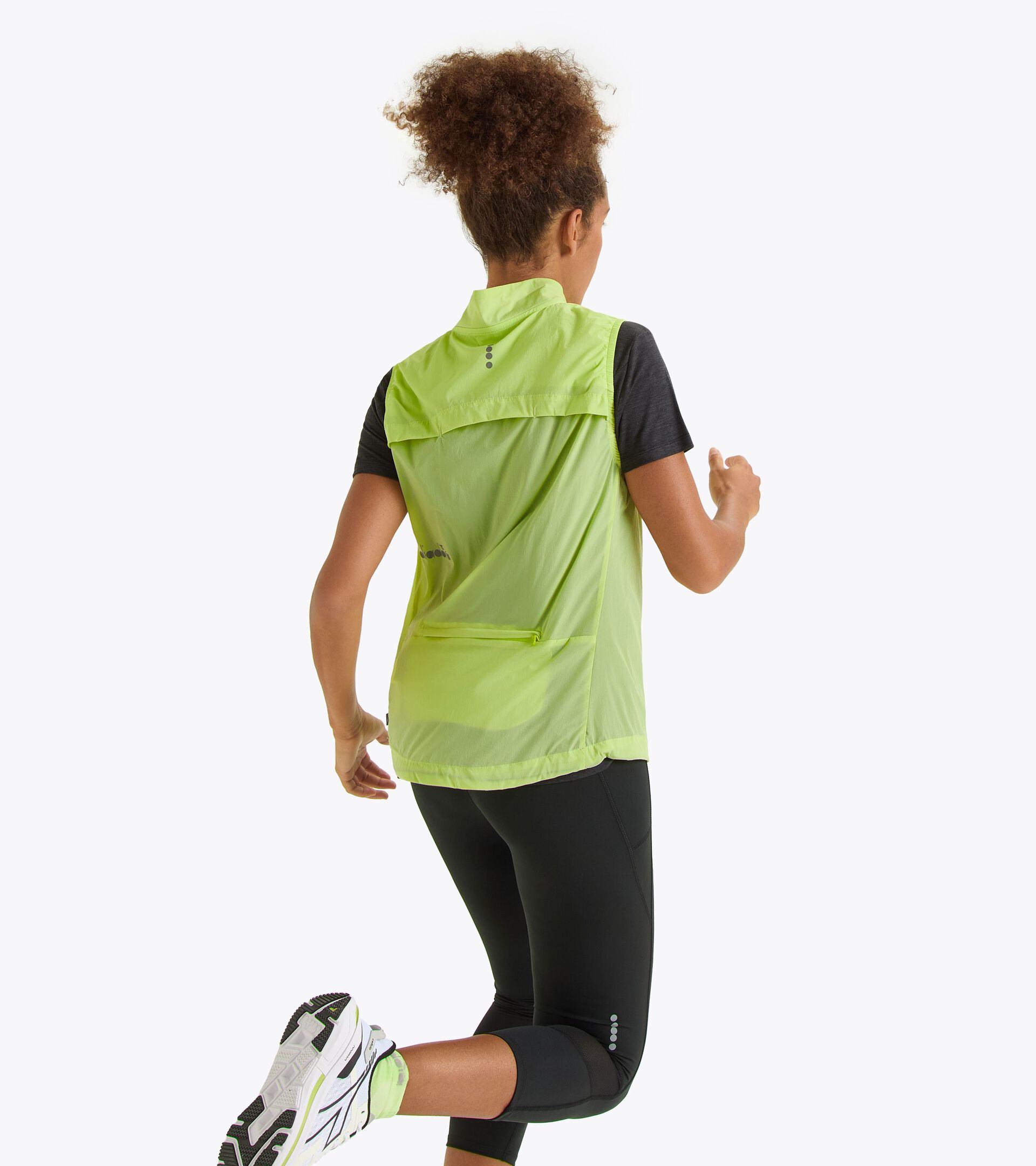 Chaleco cortavientos de running plegable - Mujer
 L. PACKABLE VEST LIMA SOMBRA - Diadora