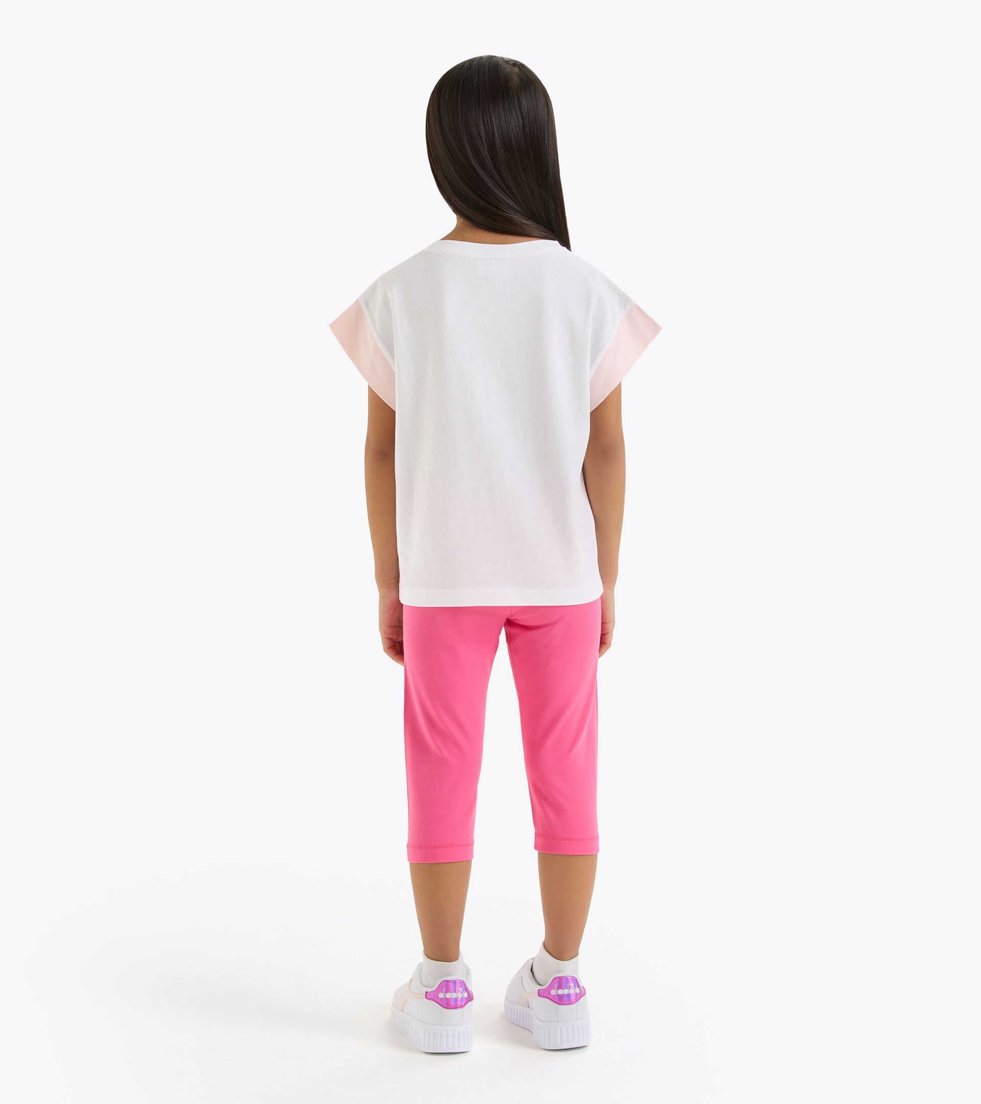 Set sportivo - T-shirt e leggings - Ragazza
 JG. SET SS PUZZLES BIANCO OTTICO/ROSA DI BOSCO - Diadora