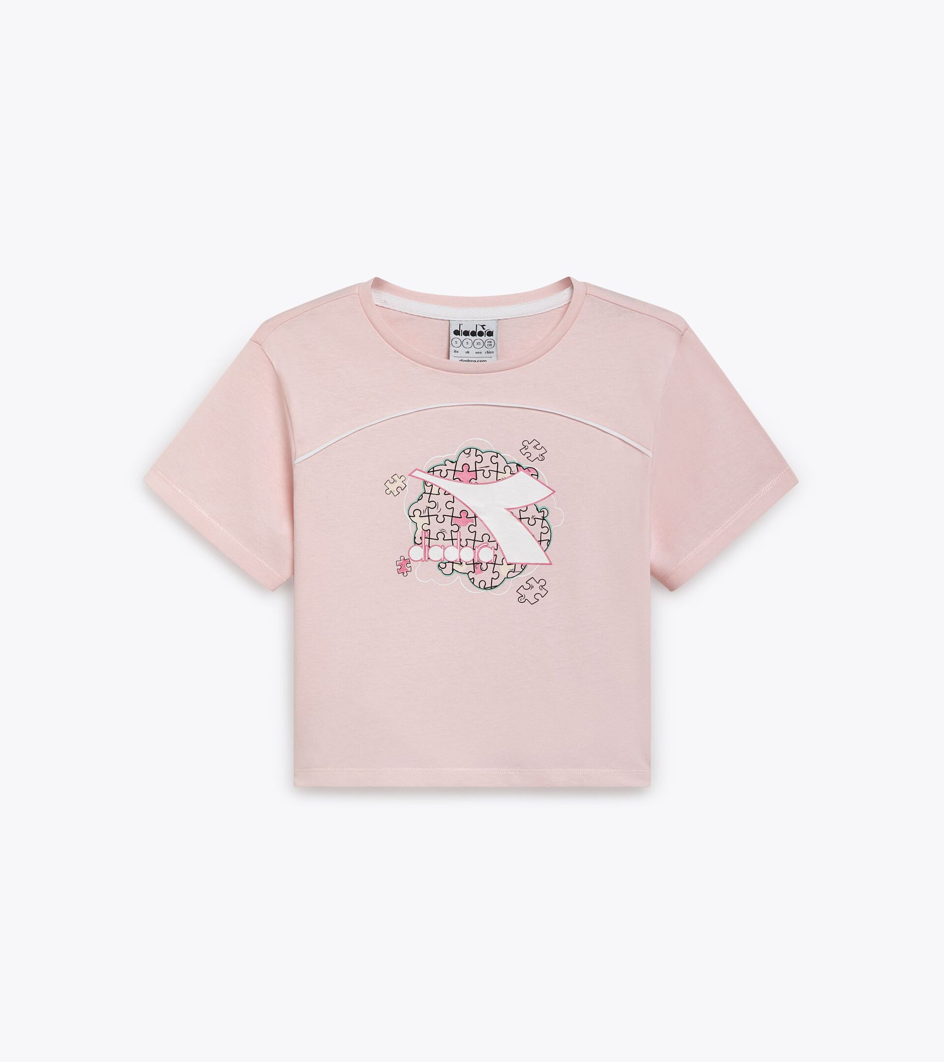 T-shirt - Girl JG. T-SHIRT SS PUZZLES WILD ROSE (50207) - Diadora