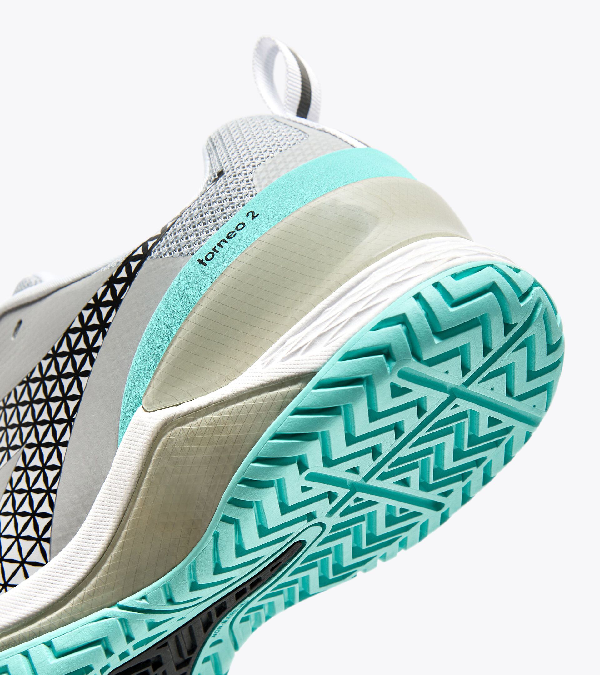 Tennis shoes for hard surfaces or clay courts - Women BLUSHIELD TORNEO 2 W AG SILVER DD/BLACK/ARUBA BLUE - Diadora