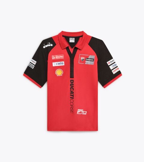 Sporty Ducati 2026 MotoGP Polo - Men&rsquo;s POLO DUCATI REPLICA MGP26 DUCATI MGP RED/BLACK - Diadora